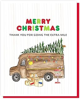 Thank You My Driver, Heartfelt Christmas Gifts for Delivery Drivers & Couriers, Appreciation Card to Show Gratitude this Holiday, Christmas Thank You Delivery Truck, Perfect Single Holiday Card