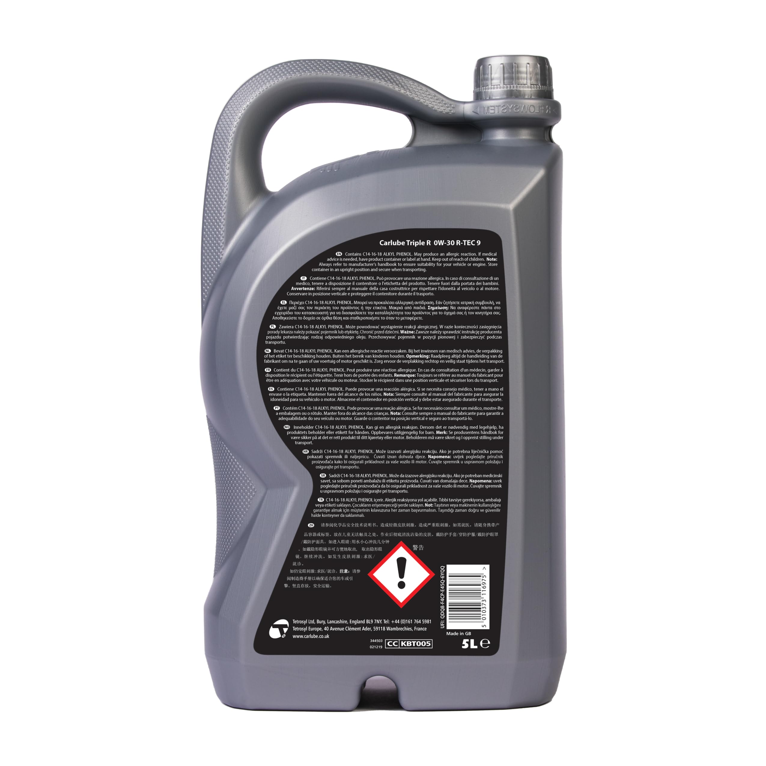 Carlube Triple R 0W-30 C3 VW Totalmente Sintético R-TEC 9 5L para Volkswagen, ACEA C3