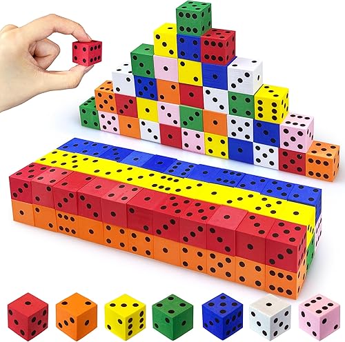 Juego de 110 dados de espuma pequeños y coloridos con puntos numéricos para juegos de matemáticas, juguetes de construcción, juguetes educativos