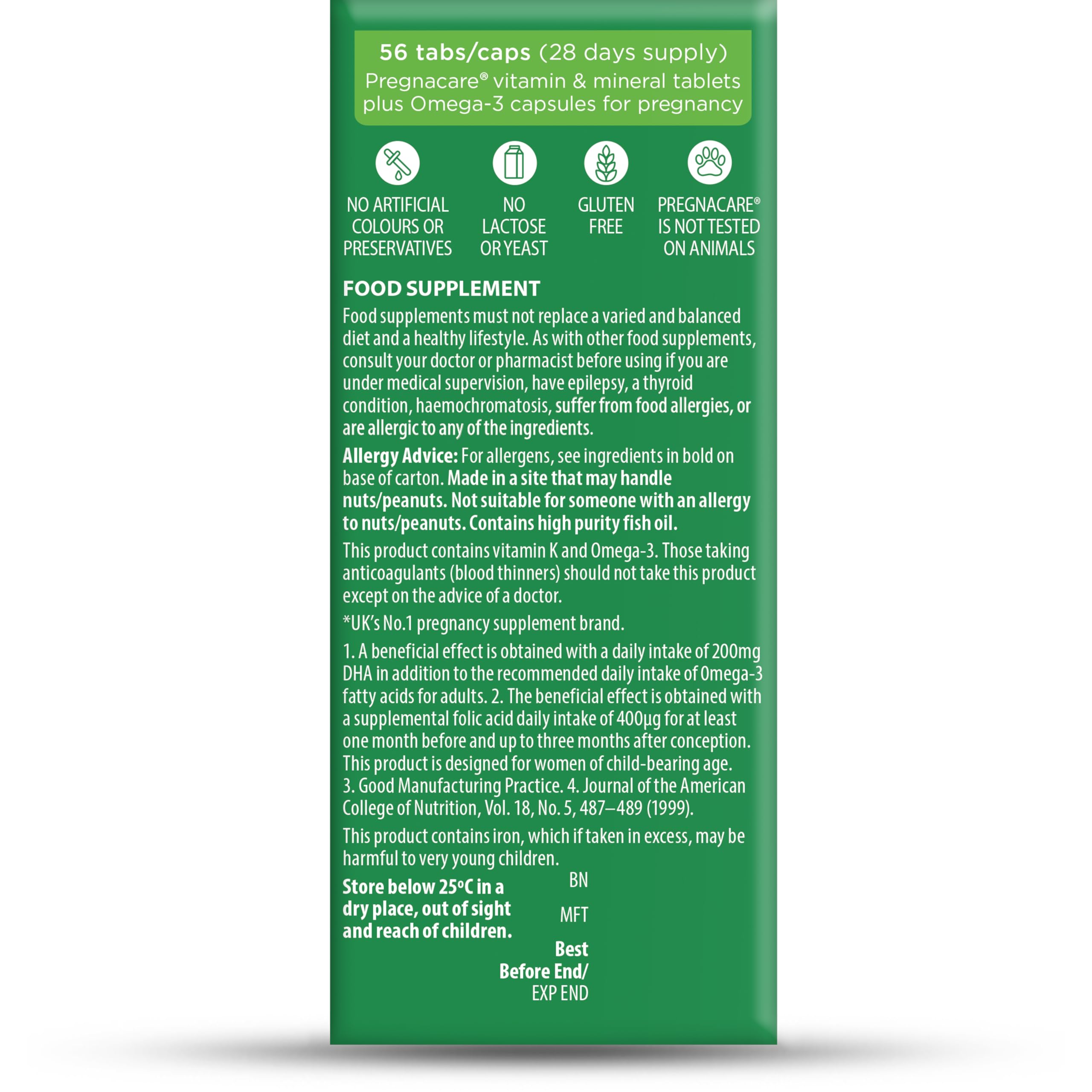 Vitabiotics - Pregnacare - Plus Omega-3-56 Tablets — Amazon image 4