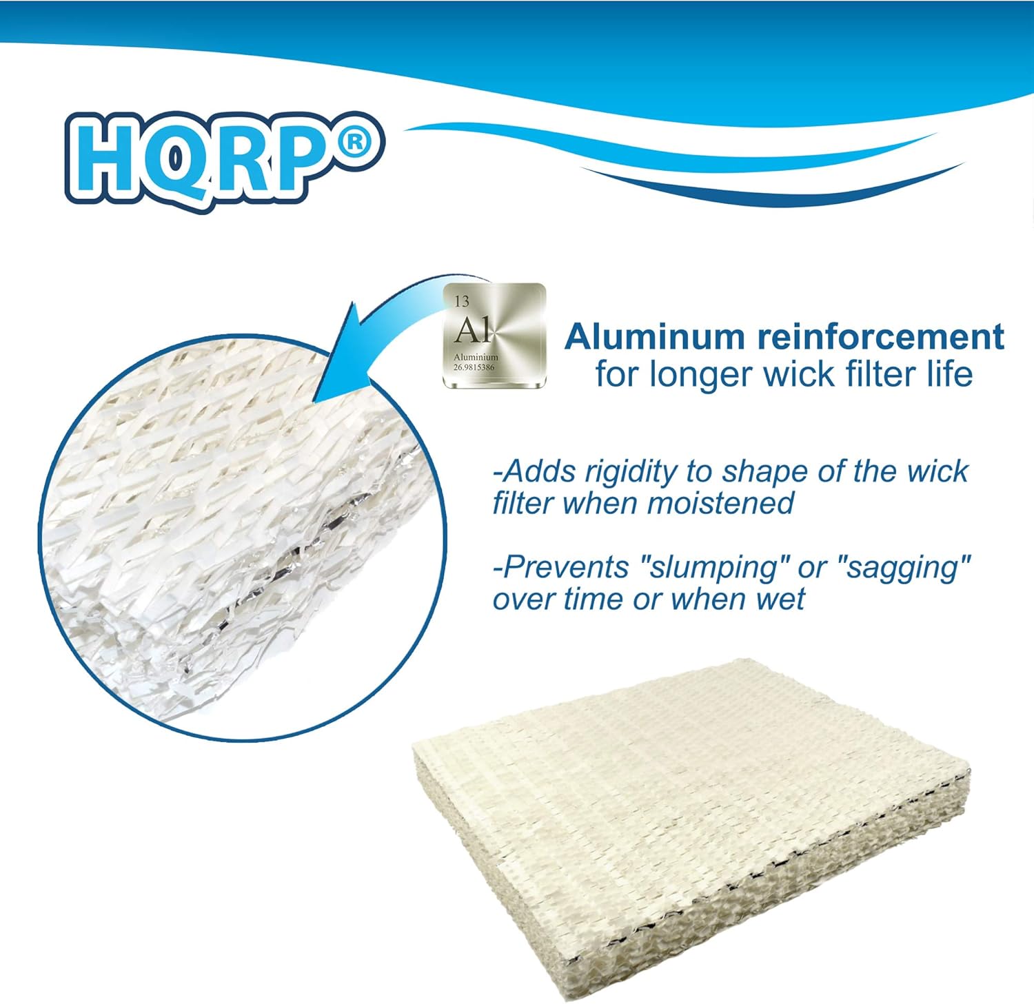 HQRP 2-Pack Wick Filter Replacement for Aprilaire # 12 fits Aprilaire 112, 136, 224, 225, 440, 445, 445A, 448 Humidifiers