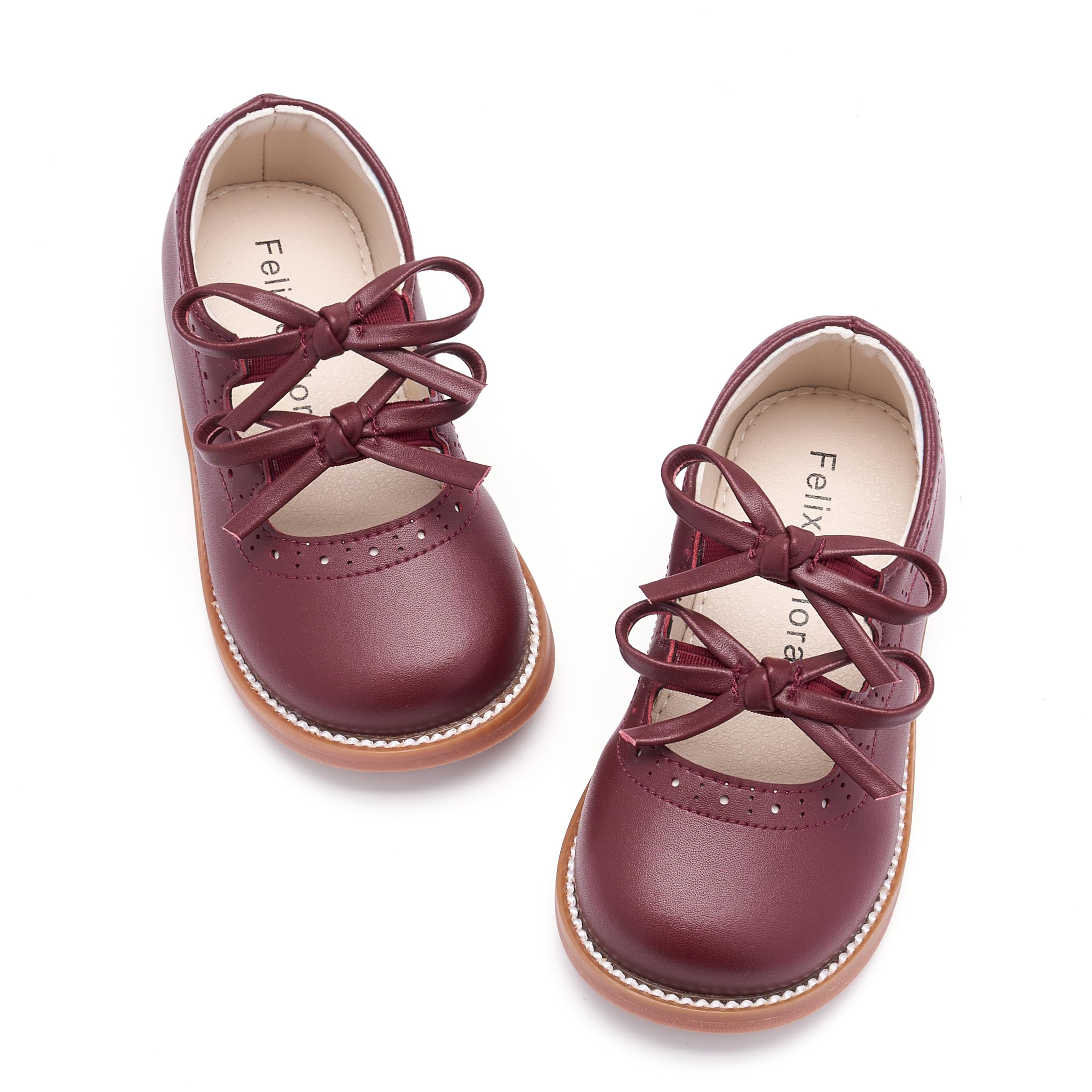 Felix &amp; Flora Toddler Little Girl Mary Jane Dress Shoes - Ballet Flats for Easter Flower Girl Party School Shoes.