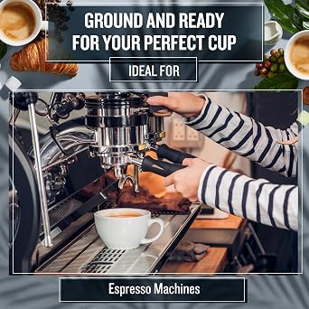 Coffee Masters Mountain Water Decaf Ground Coffee 500g - 100% Arabica Beans - Espresso Suitable for Espresso Machines - Bold and Strong Flavour Decaffeinated Coffee Beans