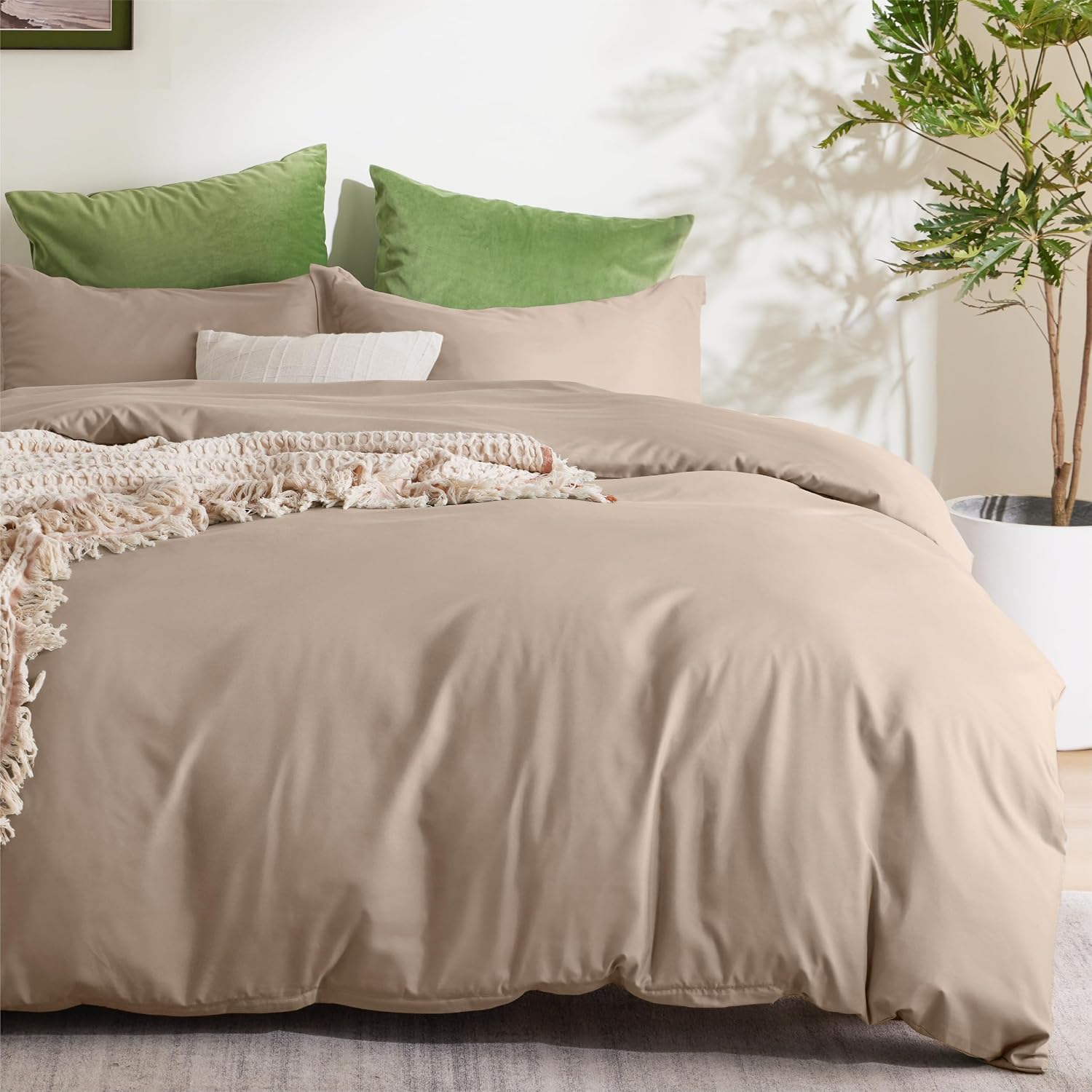 Bedsure Burgundy Red Duvet Cover Queen Size - Soft Brushed Microfiber Set With Zipper, 3-Piece (Cover + 2 Shams) - View #9