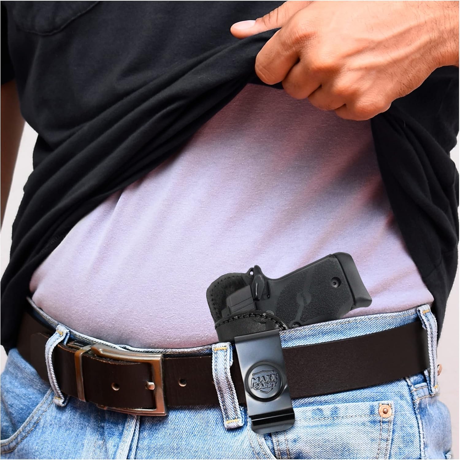 Genuine Leather Iwb Holster for Sig Sauer P938 Pistol - Tactical Handgun Iwb Leather Holster - Comfortable Appendix Everyday Carry - Maxx Carry Holsters