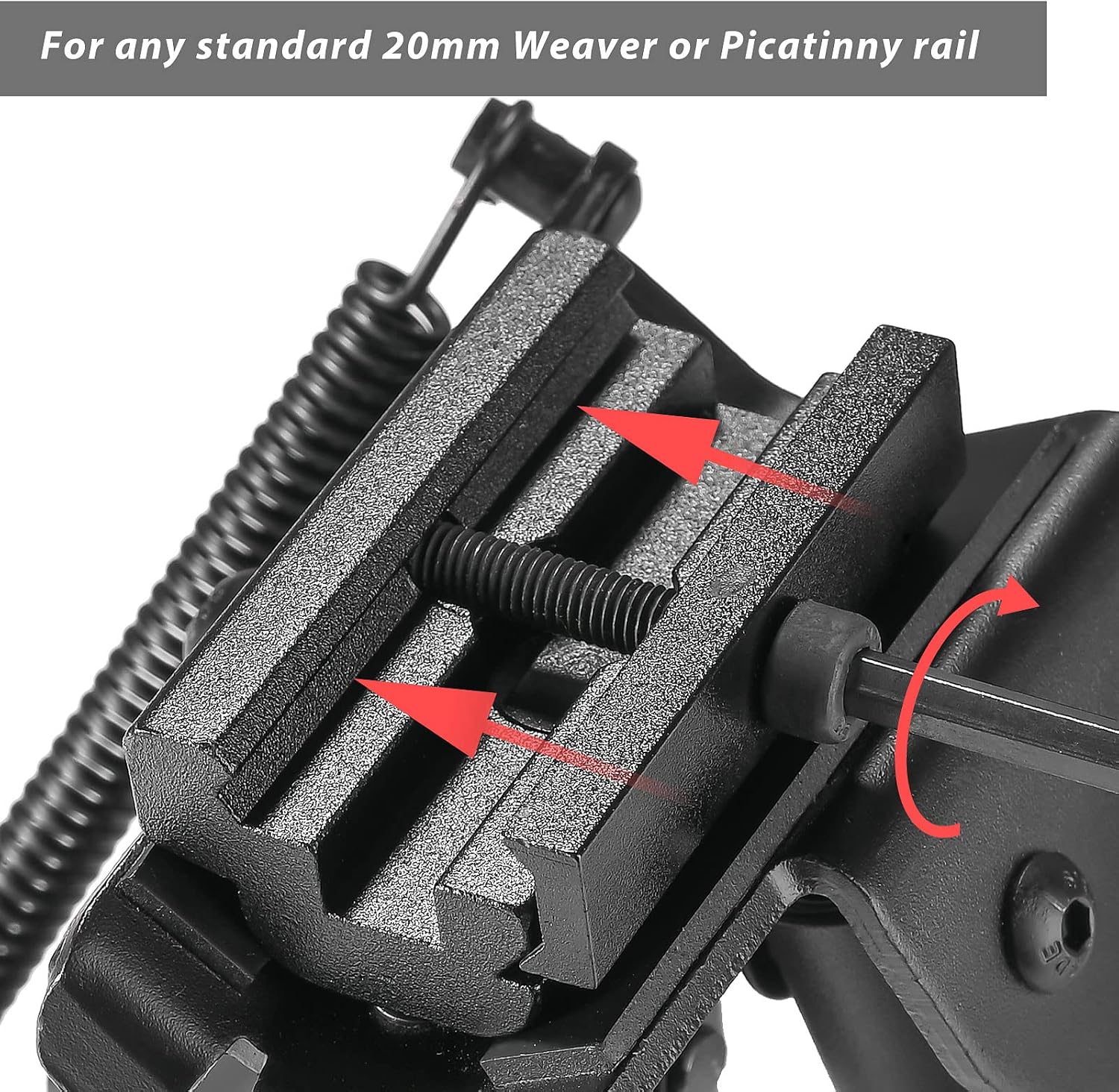 JINSE Tactical Bipod 6- 9 Inches Adjustable Folding Spring Return with Adapter