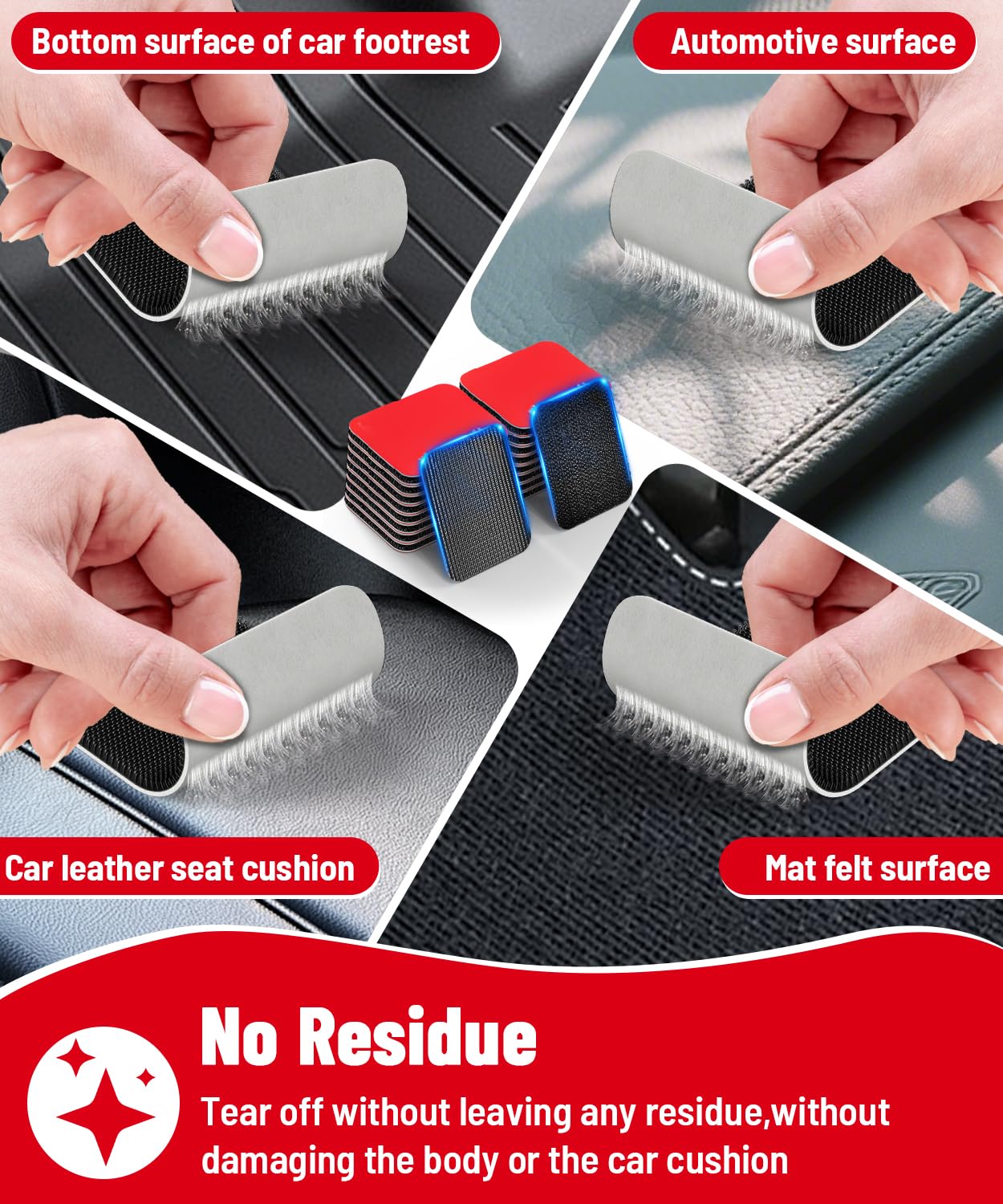 PHIXBEAR Tiras de velcro con súper adhesivo resistente, hechas de 3M, resistente al calor, impermeable, para uso en exteriores o interiores, 16 juegos color negro de 1.57 x 1.97 pulgadas