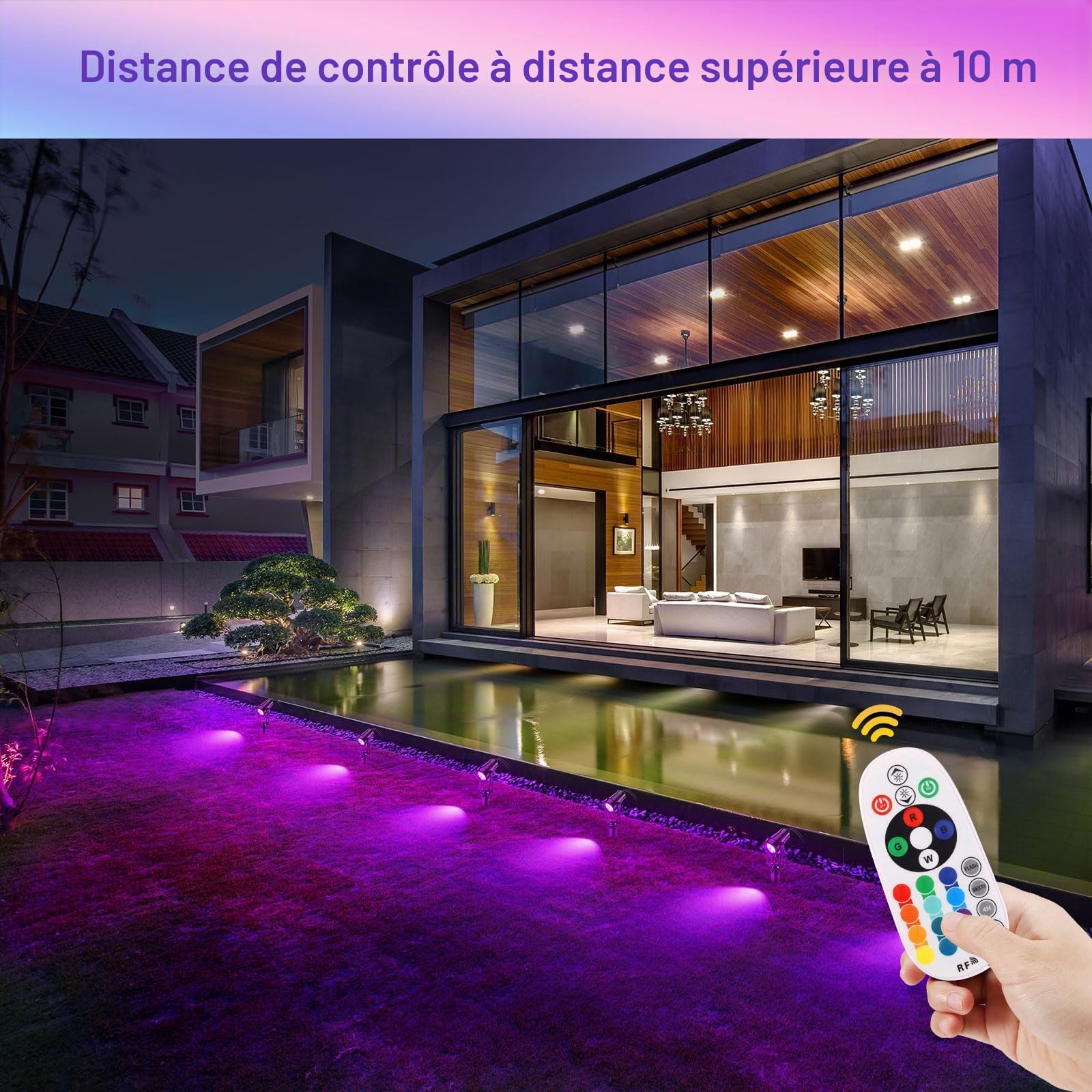 B-right RGB Spot extérieur LED, Spot de jardin, Éclairage de Jardin, 4*3W Lampe de Jardin lumière de Jardin avec câble, Lampe de jardin avec Piquet de Terre,Lampe Exterieur pour Jardin Balcon Terrasse