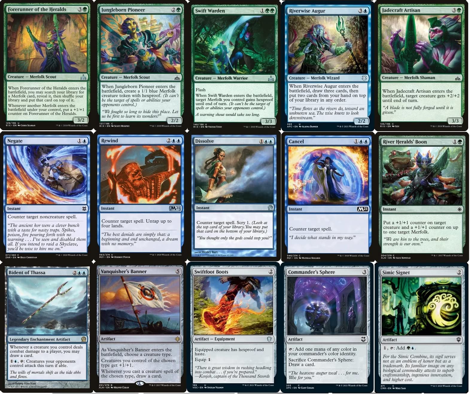 merfolk mtg commander deck Amazon.com: Blue/Green Commander Merfolk Deck - Custom Built - Elite - MTG  - EDH