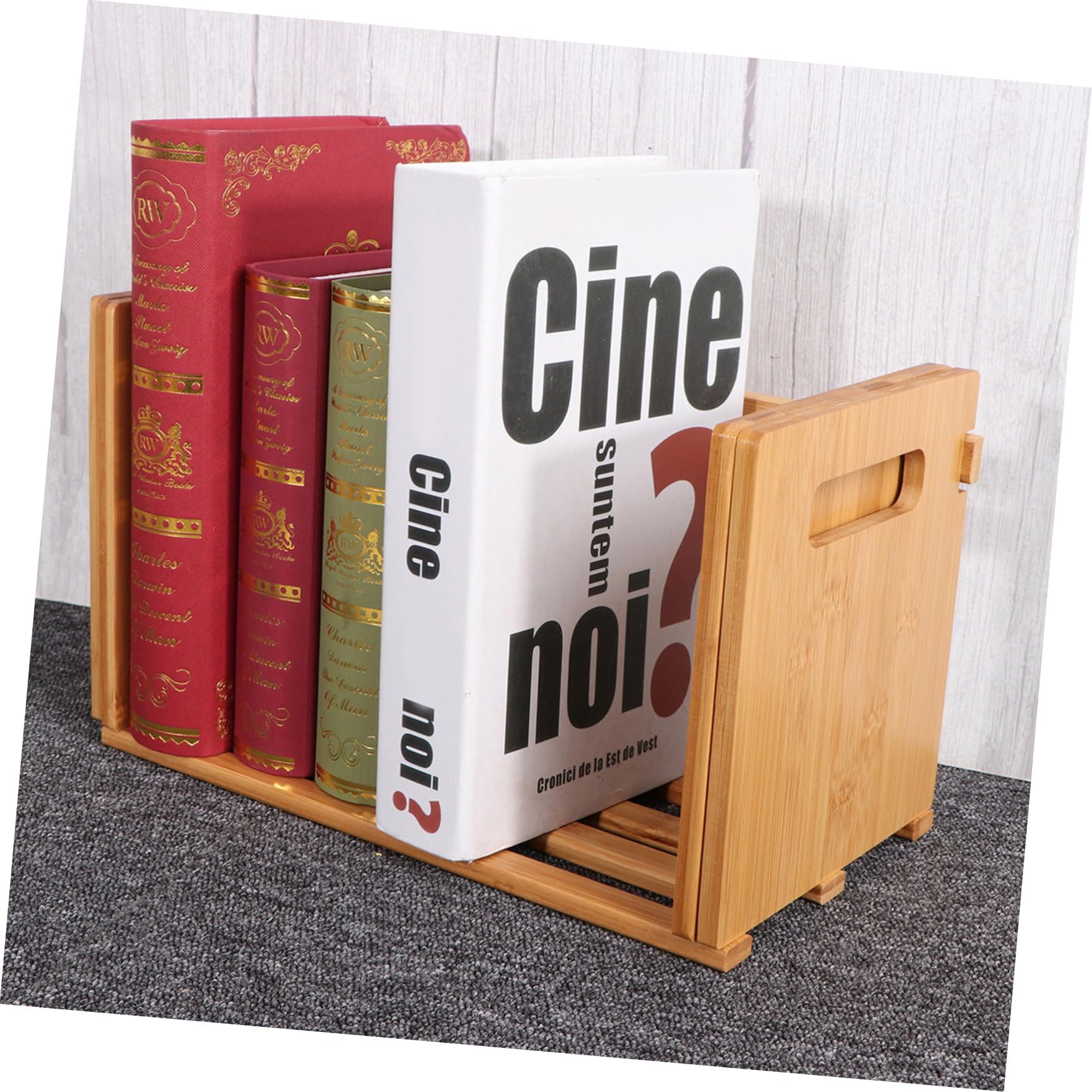 SHINEOFI Estantería Telescópica De Madera Moso Mini Estante De Almacenamiento para Escritorio Estante Extensible para Organizar Libros y Objetos