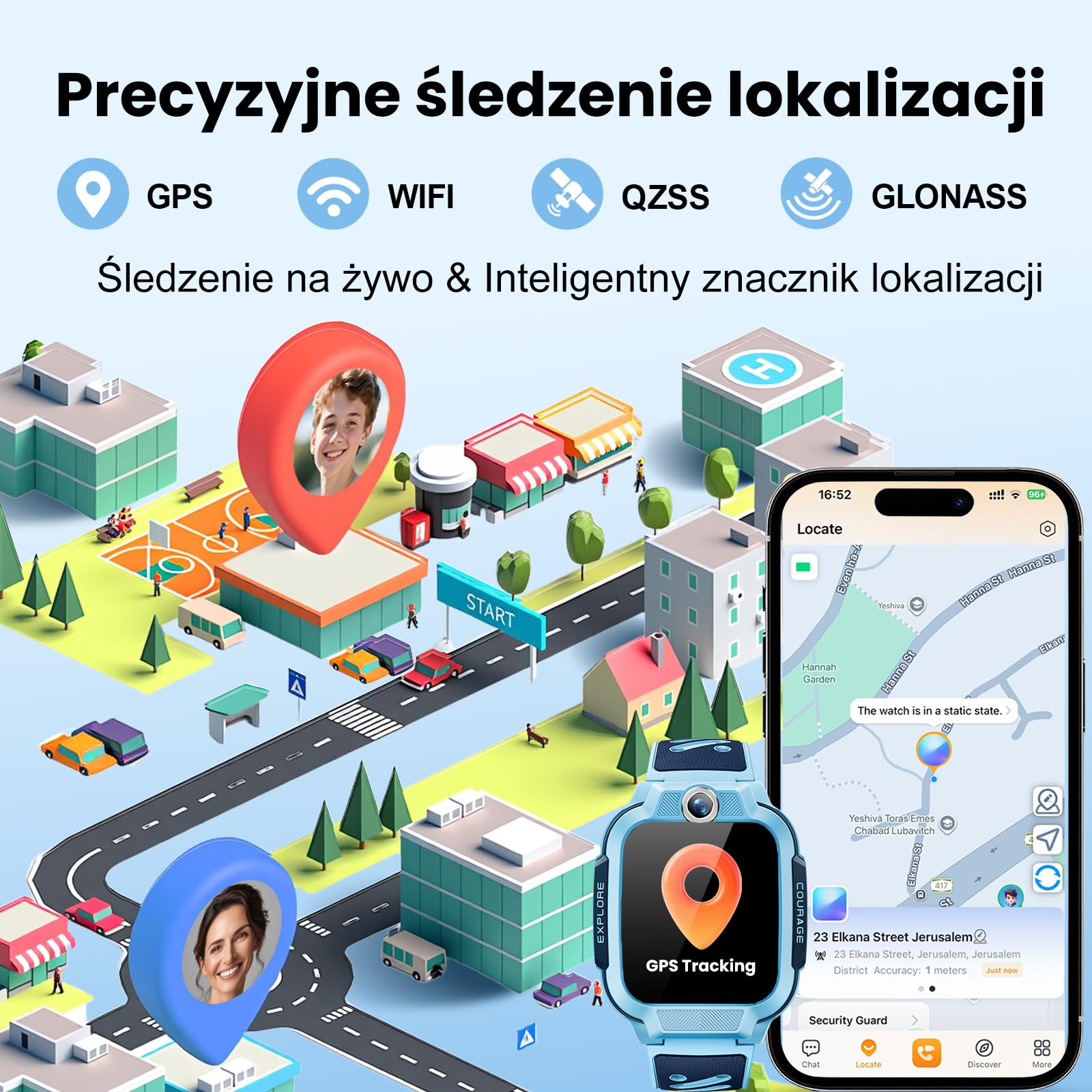 imoo Z3 Smartwatch dla Dzieci, GPS w czasie rzeczywistym, połączenia 4G wideo i głosowe, ekran 1.5″ HD, pamięć 8GB, wodoodporny IP68, tryb szkolny, przycisk SOS, kontrola rodzicielska (Niebieski, Z3)