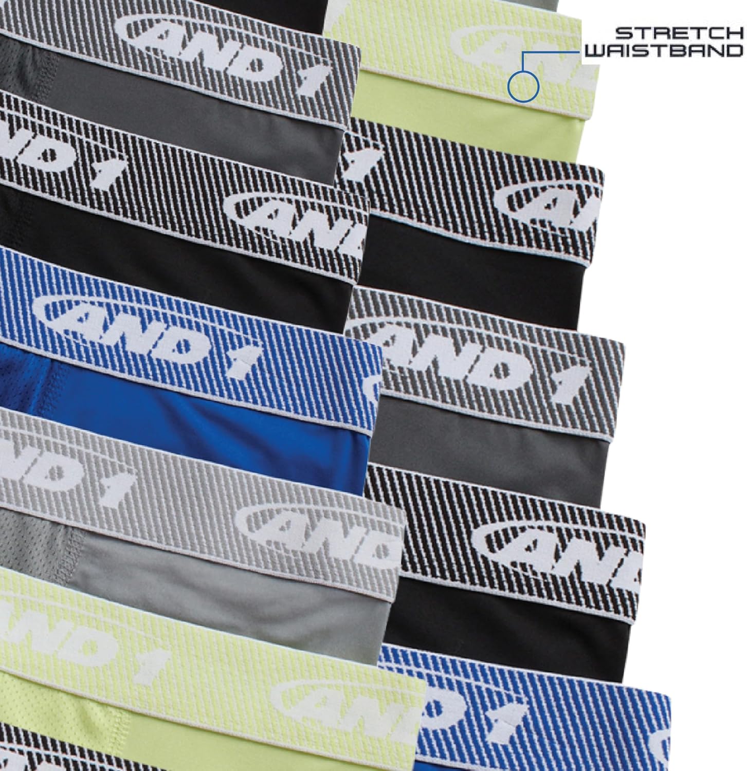 AND1 Mens Boxer Briefs - 10 Pack Stretch Performance Mens Underwear Boxers with Functional Fly Pouch, 6" Inseam (S-3XL) - Image 5