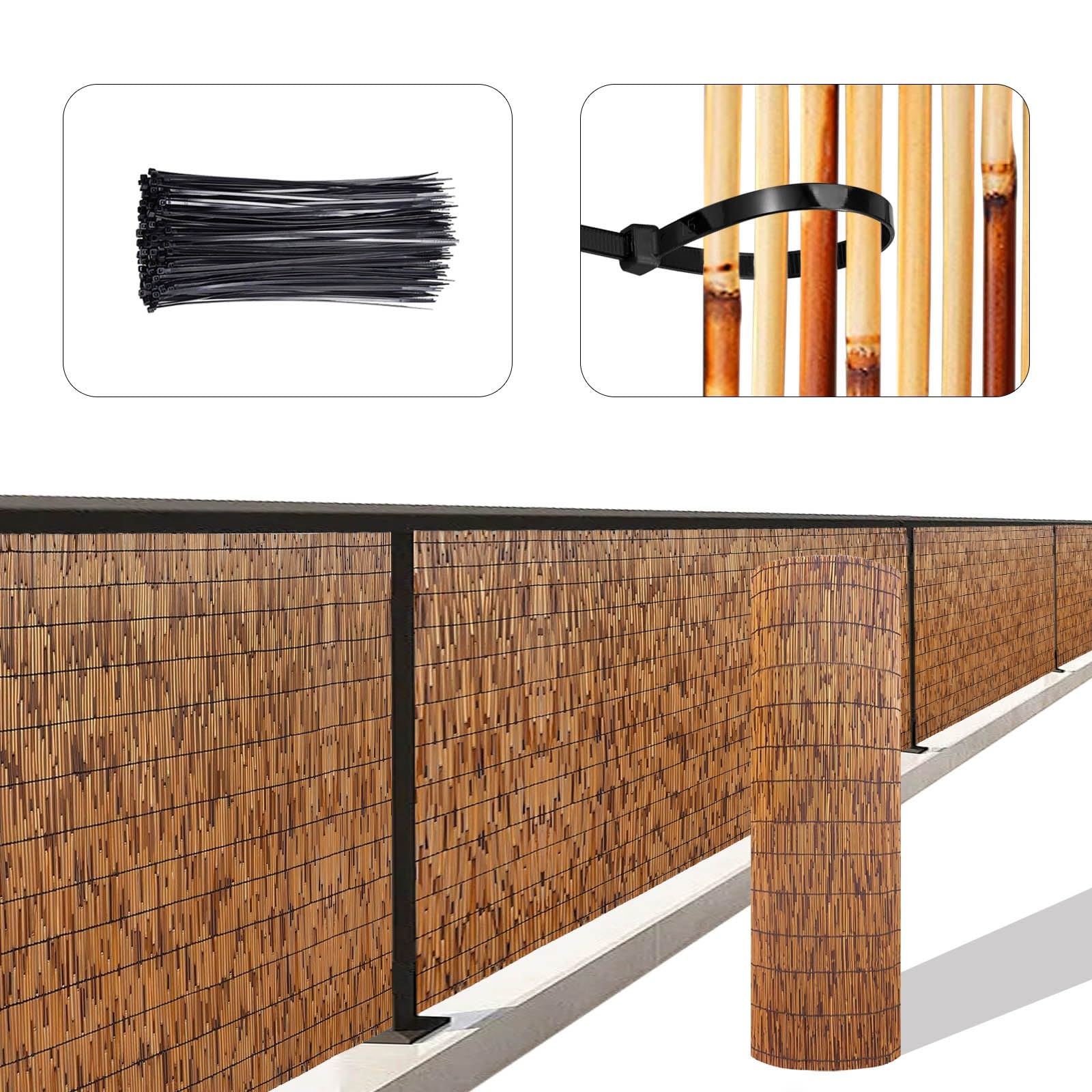 Ekologiczny bambusowy parawan ogrodzeniowy do ogrodu - dekoracyjny na patio i podwórko - dostępny w rozmiarach od 50 cm do 140 cm - i stylowe bambusowe wzory