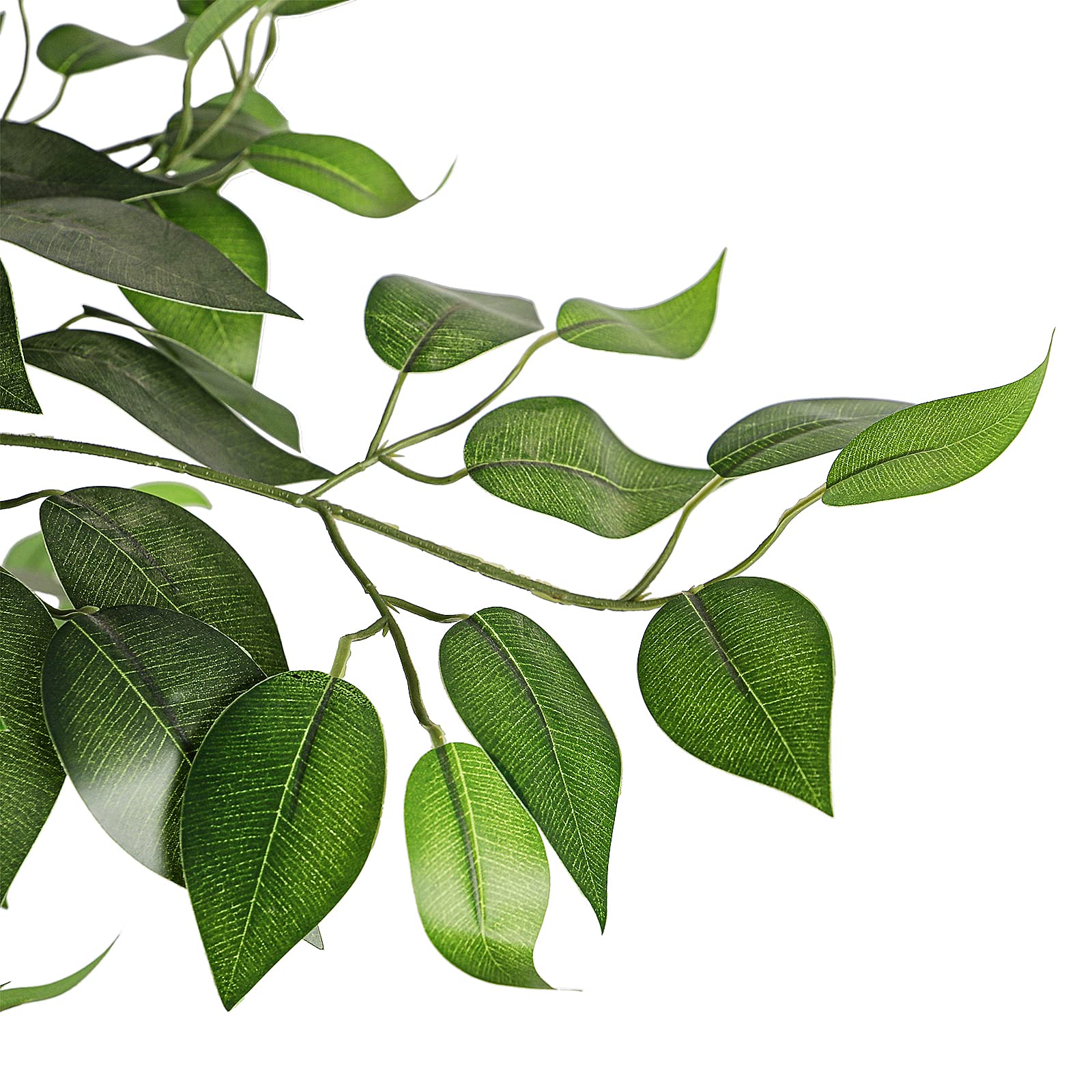 YOLEO Kunstpflanze Ficus Benjamini 180cm mit weißem Topf | Kunstbaum Ficusbaum wie echt, Birkenfeige für Wohnzimmer, Büro, Garten