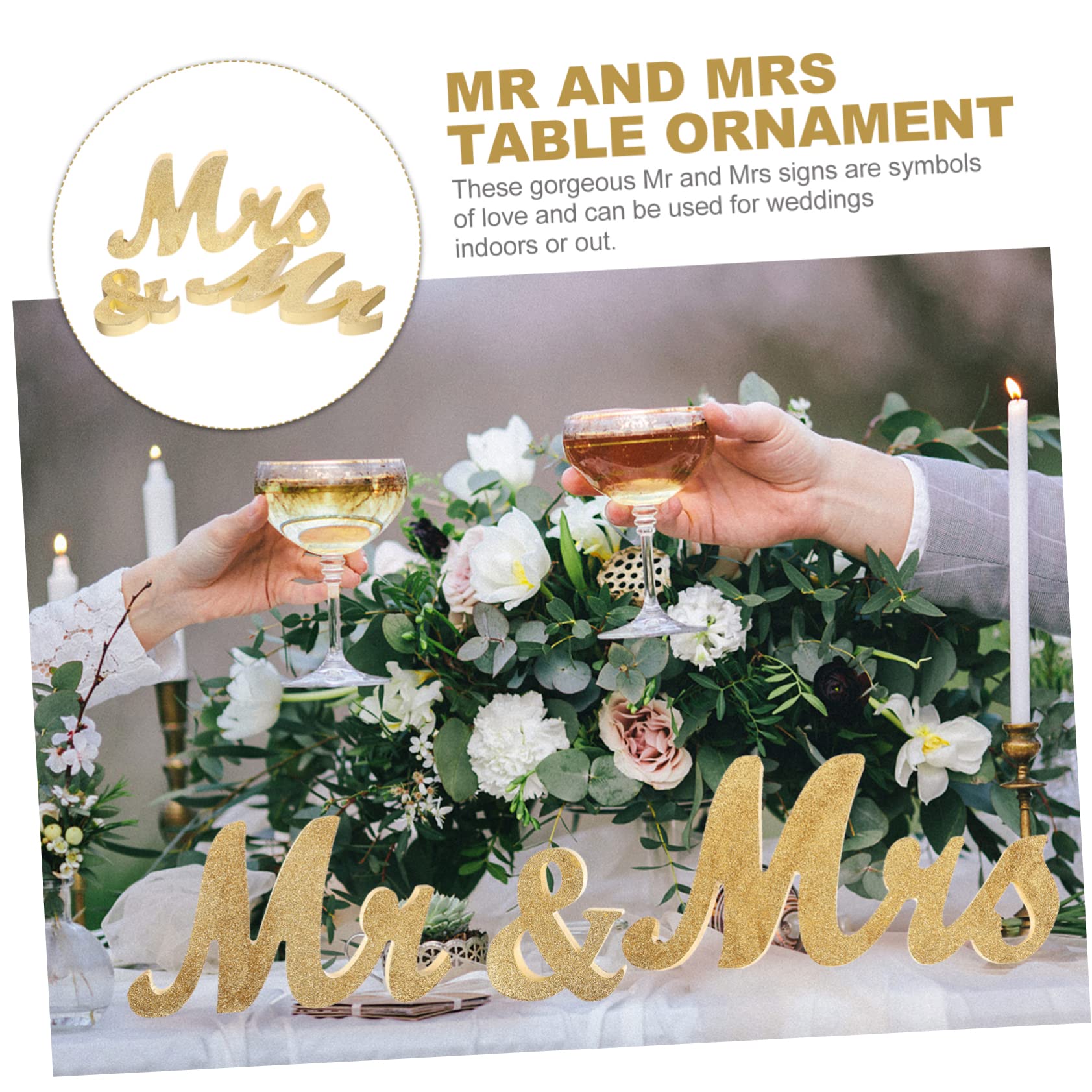 1 Satz Holzschilder für Hochzeiten Dekoration Valentinstag Party Accessoire Romantische Fotorequisiten für Hochzeitsfeiern Leicht und Kompakt für Einfache Handhabung