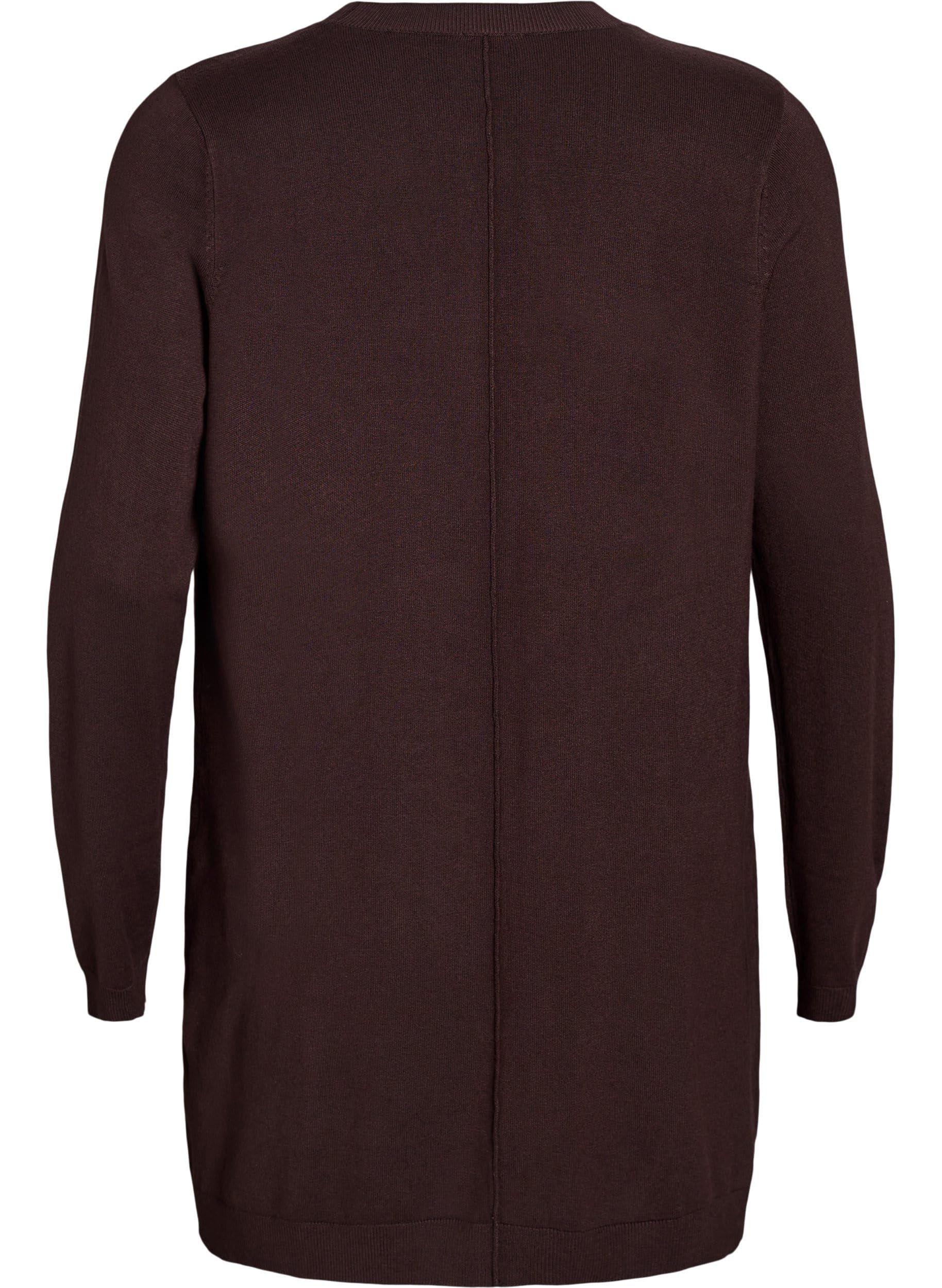 Zizzi Cardigan long pour femme - Cardigan confortable - Cardigan à manches longues avec poches - En mélange de viscose doux et élastique - Grande taille tendance - Taille 42-60