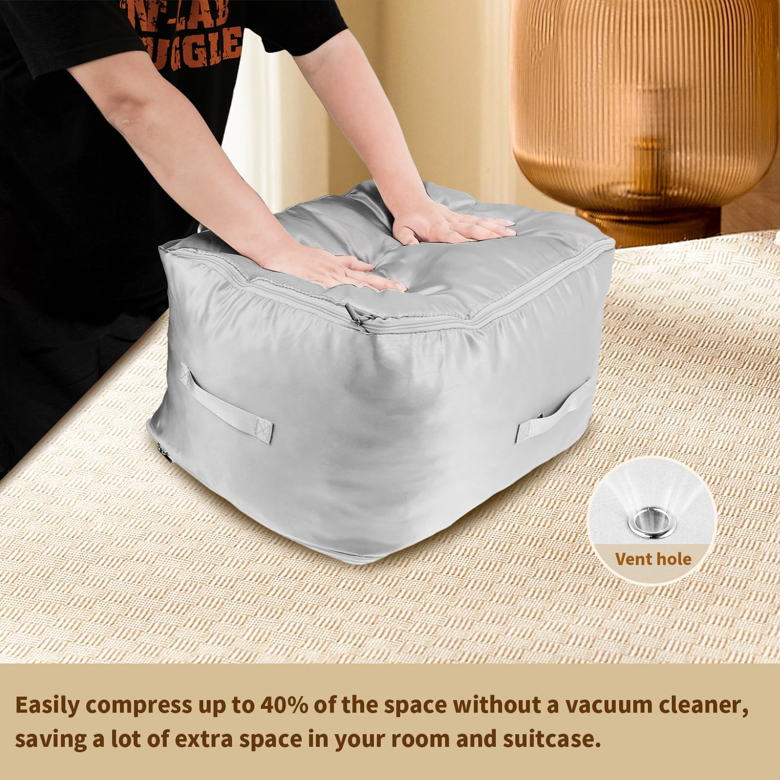 Sac De Compression Space Master - Gain De Place Jusqu'à 75%, Sans Pompe - Pour Couettes, Vêtements, Rangement Maison