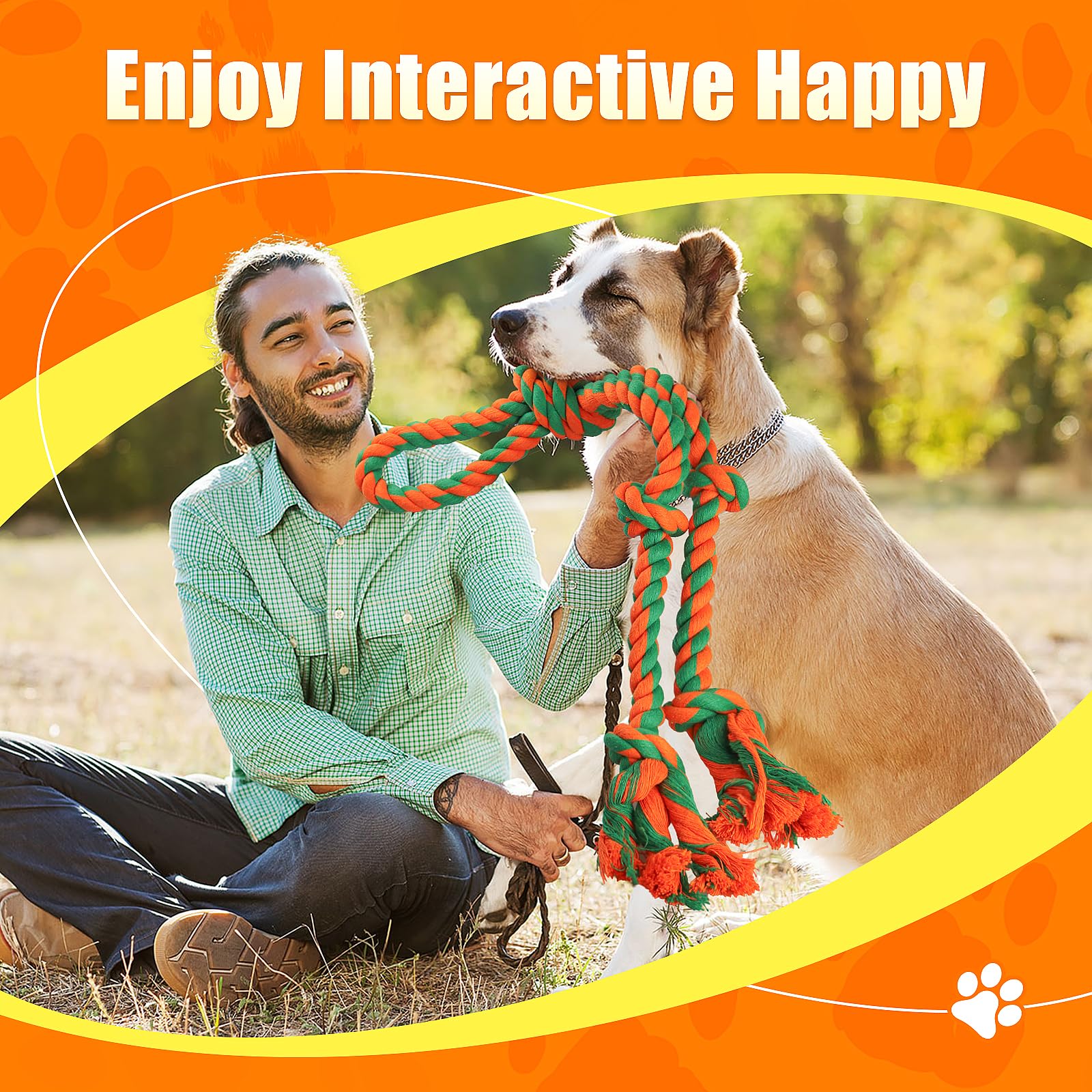 Tough Dog Rope Toys for Large and Medium Aggressive Chewers 2 Nearly Indestructible Dog Chew Toys - Image 4