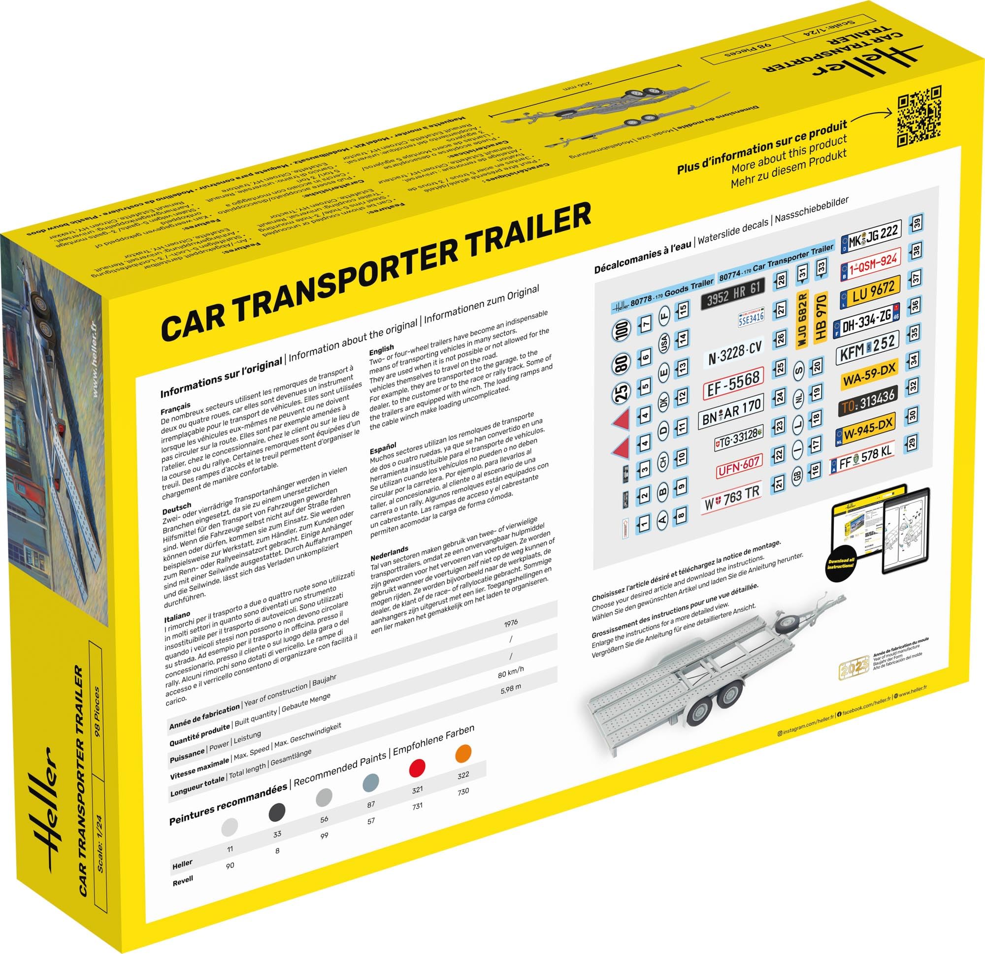 Heller 1:24 - Car Transporter Trailer, Unpainted - Image 3