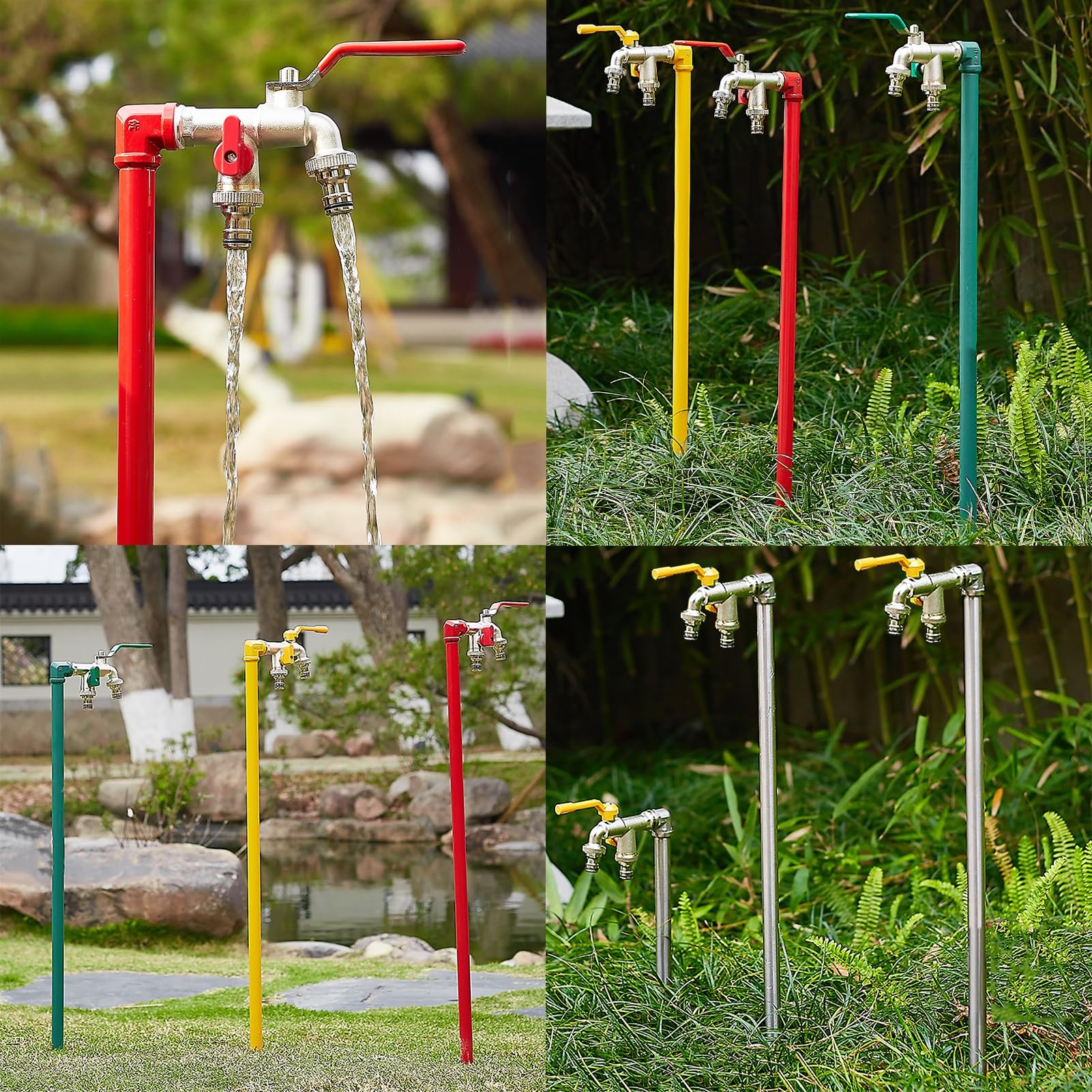 Robinet extérieur à Colonne d'eau, antigel - Robinet de Jardin autoportant et Durable de 100 cm (39,4 po) de Colonne d'eau, résistant aux intempéries, argenté, idéal pour