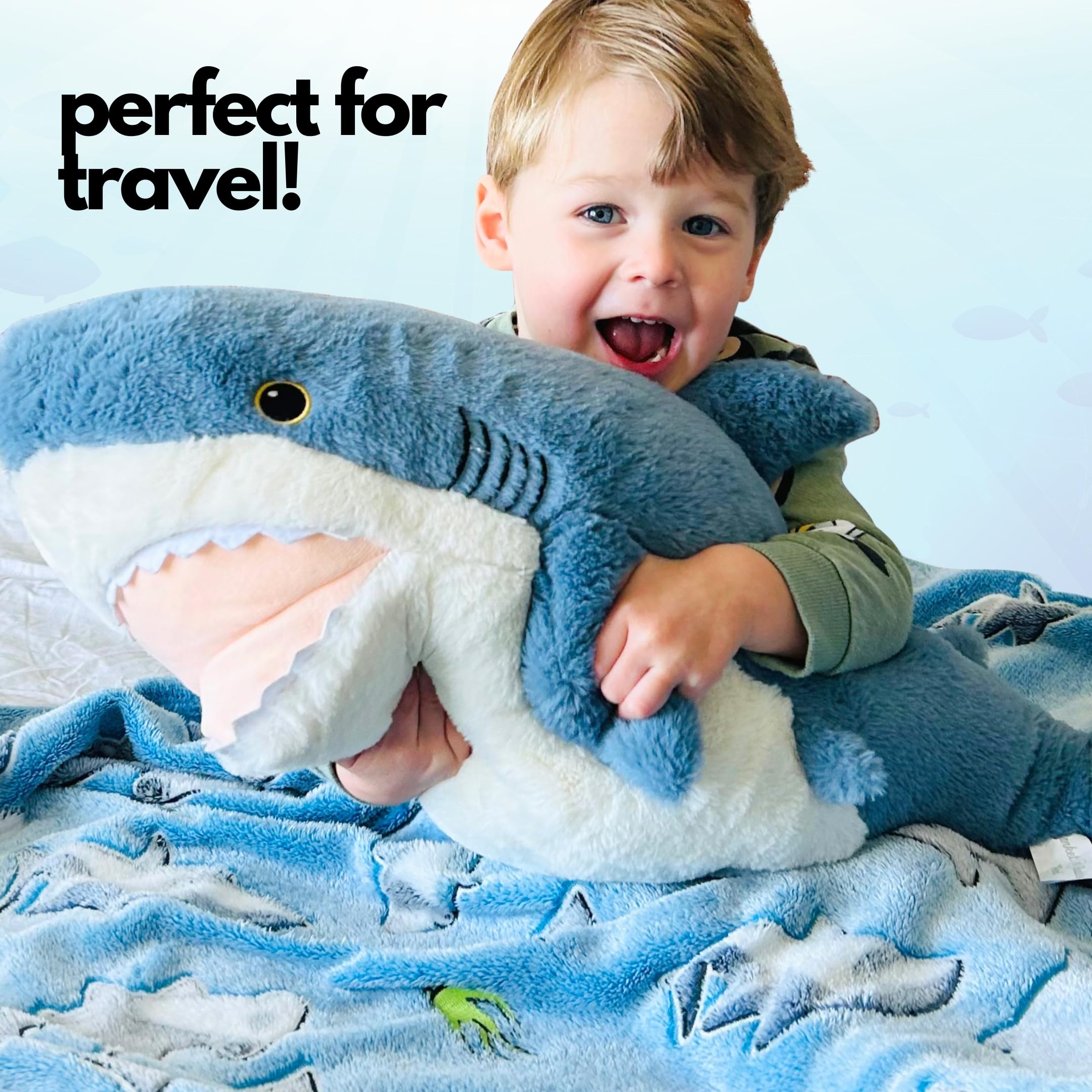 Shark Stuffed Animal with Blanket Inside: 3-in-1 Pillow, Blanket, and Friend - Lovable 29