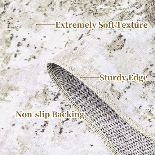 Miniatura 10 de IMINROME Alfombras abstractas para interiores, 5 x 7, lavables a máquina, con parte trasera antideslizante, ultrafinas y modernas, para dormitorio,