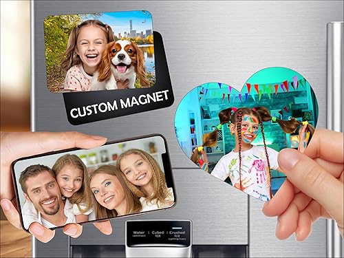 Regalos personalizados My Happy - Imanes personalizados - Foto magnética cuadrada para el hogar, escuela, oficina, cocina, nevera, decoración