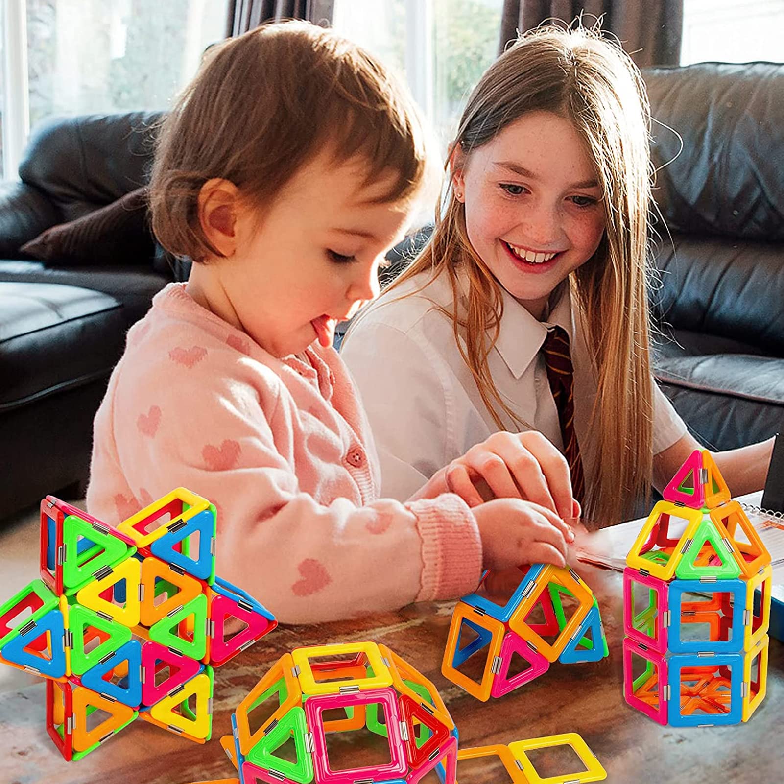 ZHANGXIN Costruzioni Magnetiche ,giocattoli da costruzione Piastrelle Giocattolo per 2 3 4 5 6 7 8-year old boys and girls STEM Educational Toy Bambini Bambini Bambini Compleanno