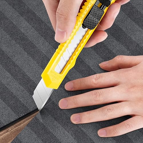 Miniatura 9 de DIYSELF Paquete de 30 cortadores de caja retráctiles, cuchillo de caja de 0.709 in, cuchillo utilitario retráctil con hoja a presión, cuchillo