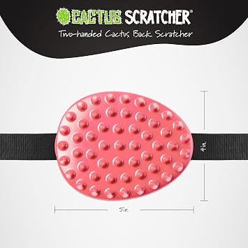 Cactus Scratcher Original Back Scratcher - 2-Sided Back Scratching Tool for Hard-to-Reach Area, Durable 45 Strap with Ball Handles for Towel Like Operation, Universal Gifts for Men and Women, Pink