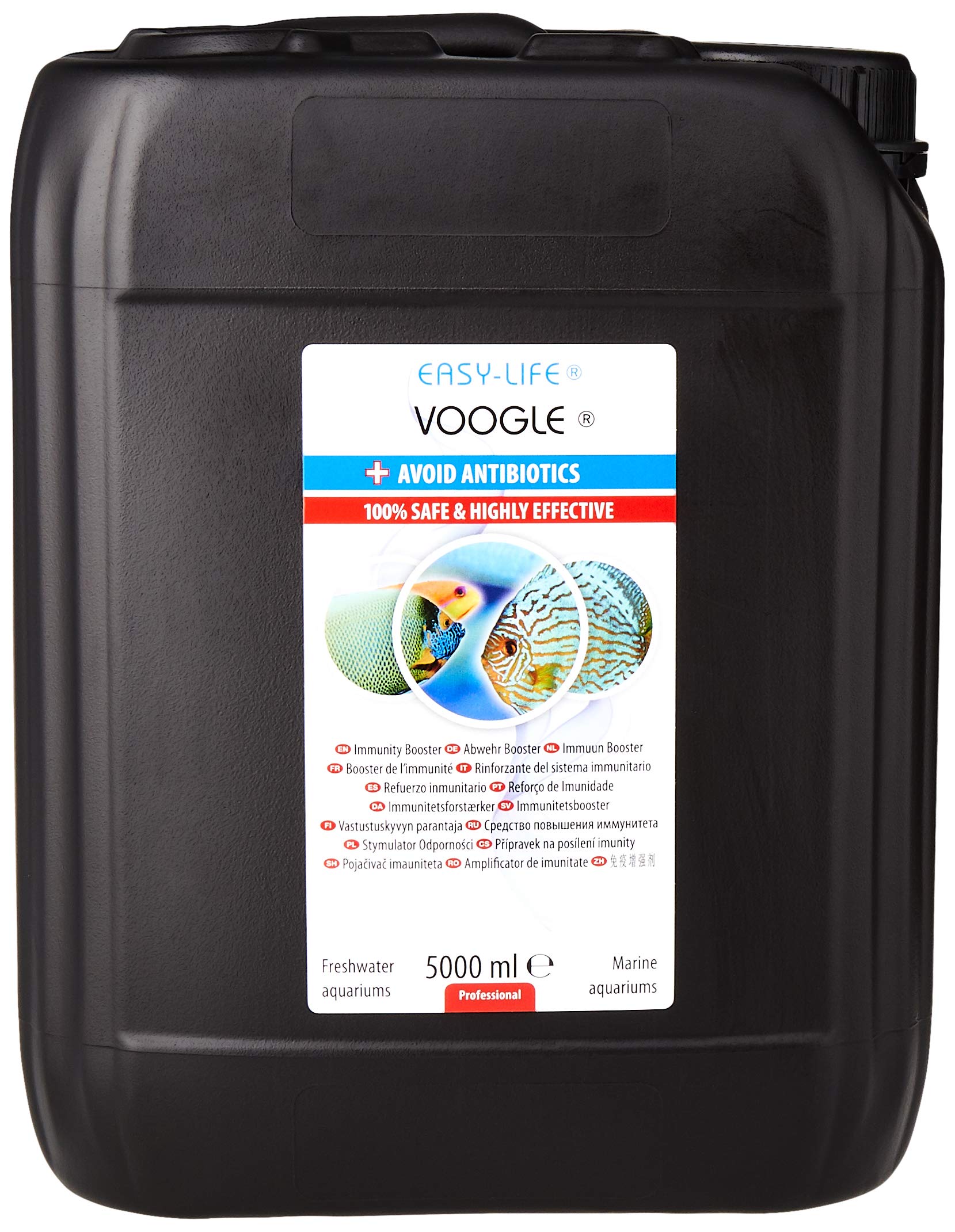 Easy-Life Voogle Acondicionador Preventivo Natural, Refuerza el Sistema Inmunitario y la Salud de los Peces, Sin Antibióticos, Apto para Agua Dulce y Salada, 5L