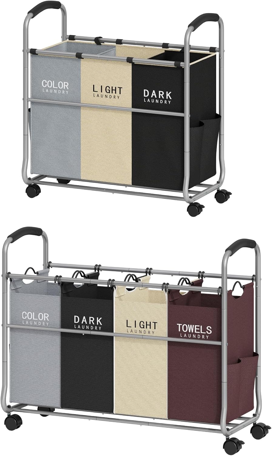 Tajsoon 3 section Laundry Sorter Plus Laundry Sorter 4 Sections