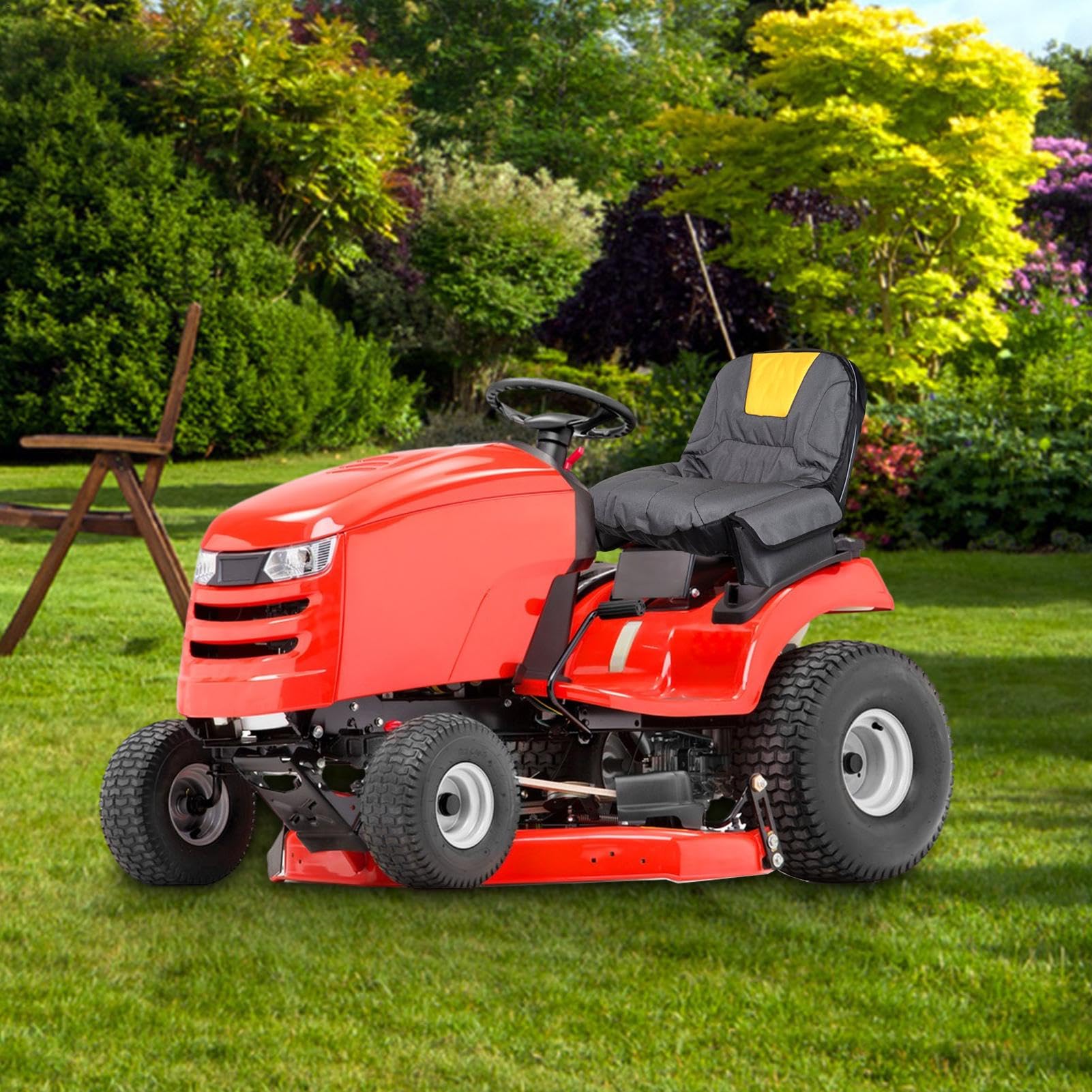 Rasenmäher Sitzbezug Wasserdicht für Aufsitzrasenmäher, Rasentraktoren und Aufsitzmäher - 600D Oxford Schonbezug Mit Rutschschutz - Komfortabler Traktor Schleppersitz