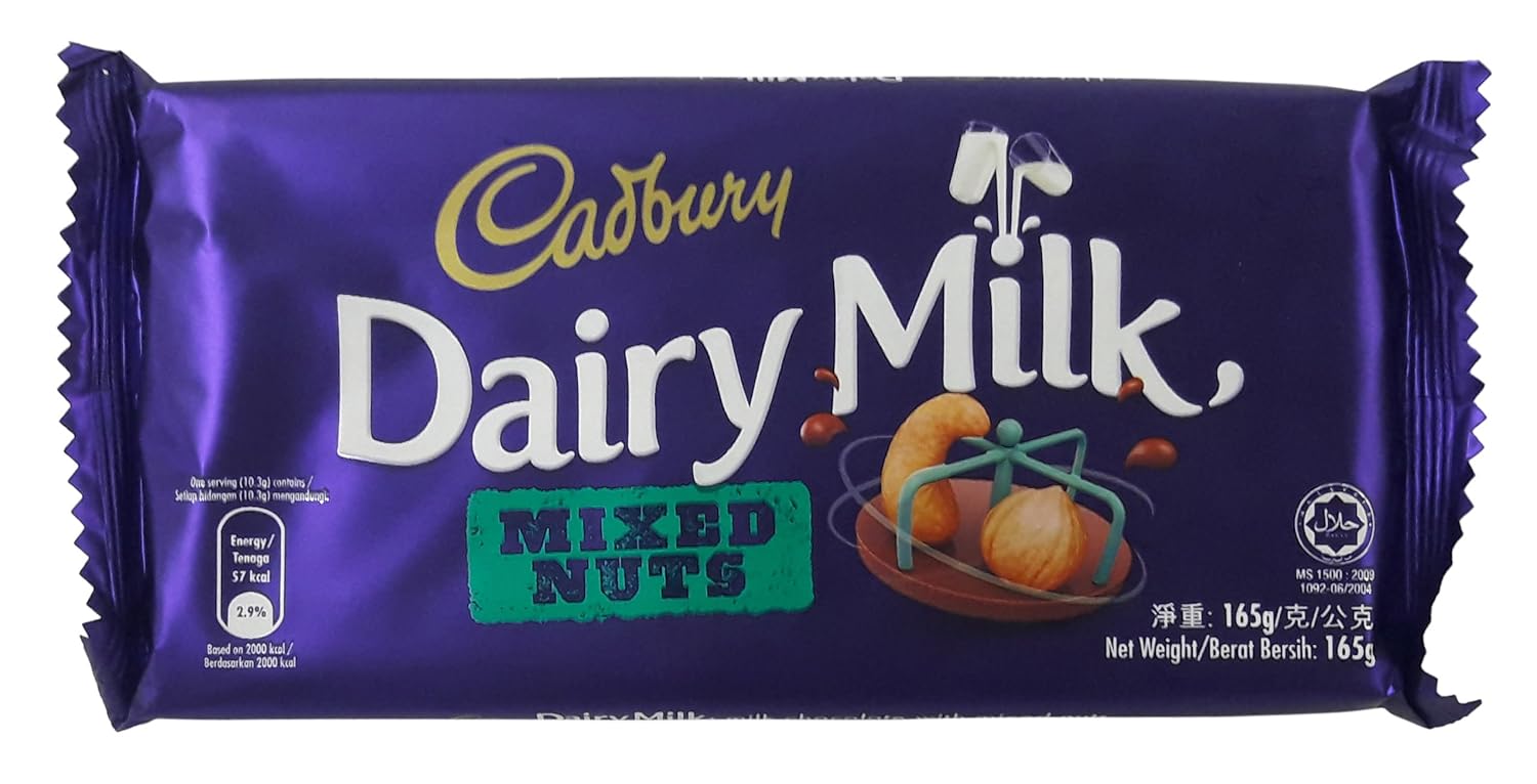 Cadbury Dairy Milk Chocolate Mixed Nuts, 165g Pack Amazon.in