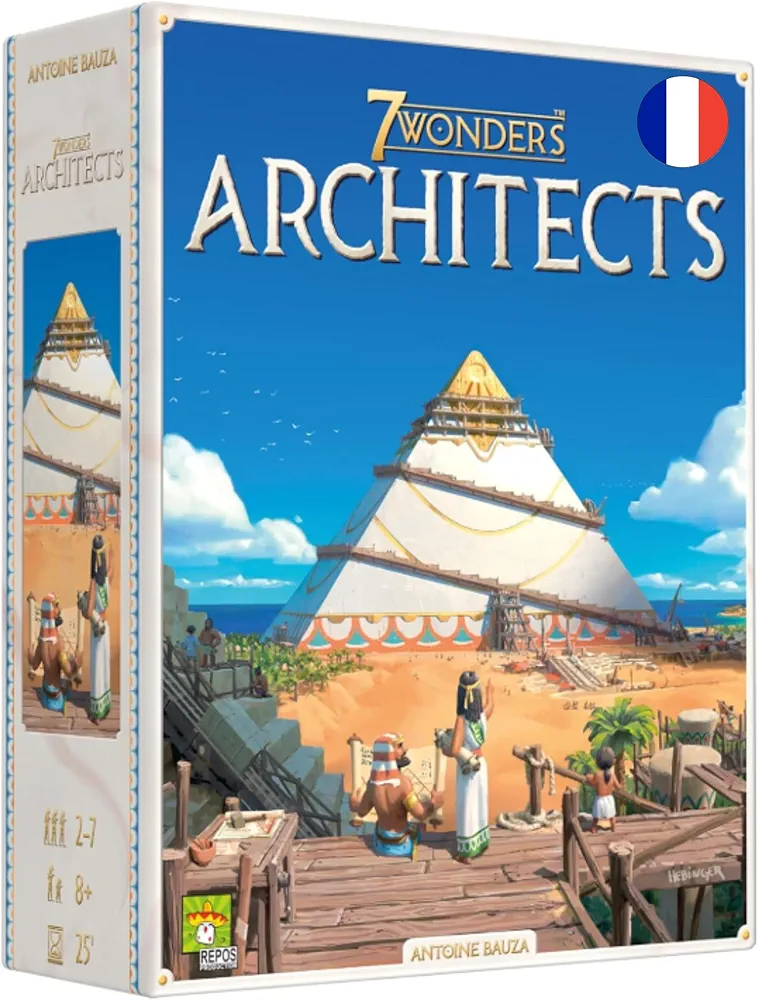 Asmodee - 7 Wonders Architects - Jeu de Société Famille pour Enfants dès 8 Ans - As d'or - Bâtissez Votre Cité Antique Simplifié - 25 Min - 2 à 7 Joueurs -en Français -Repos Production