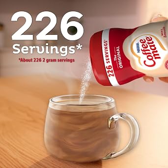 Nestle Coffee mate Original Creamer Gluten Free, Cholesterol & Lactose Free, Rich & Smooth Non Dairy Powder, Powdered Coffee Creamer About 226 2 gram Servings per Container (3/4 tsp per serving) (16 Oz)
