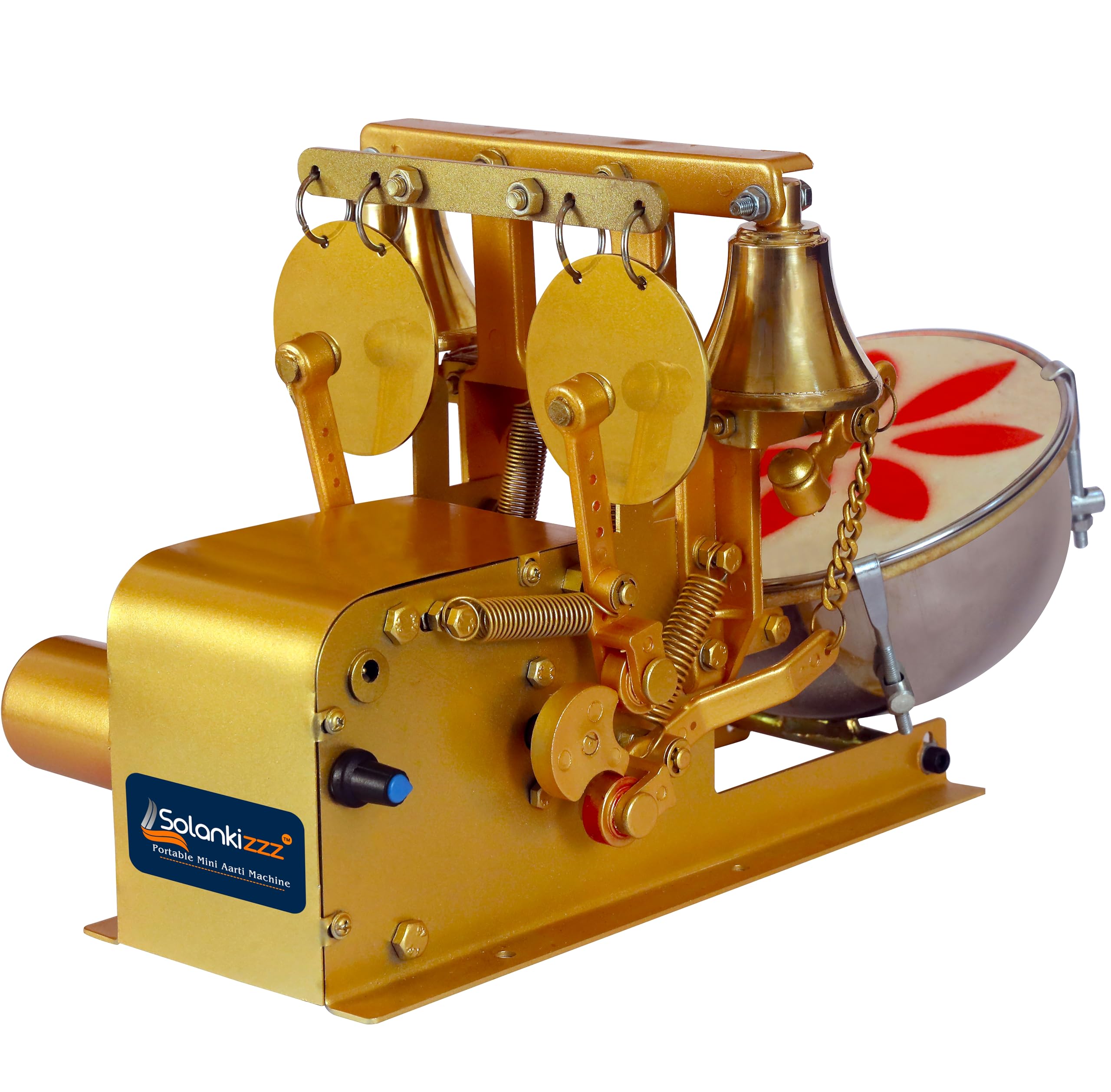 Fully Automatic Electric Mini Aarti Machine With Nagara, 2 Bells & Jalar For Home Temple, Satsang Or Pooja Room (Basic Aarti)-image-40