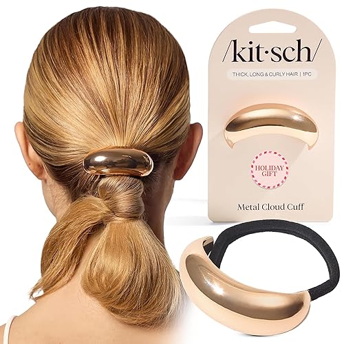 Kitsch Gold Hair Cuffs – Metal Ponytail Cuff for Women
