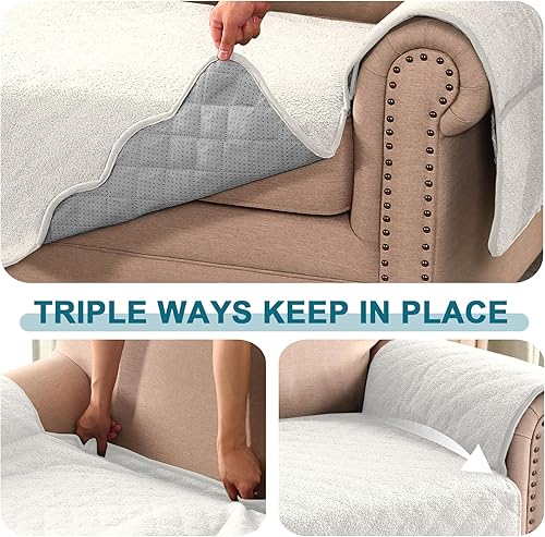 Miniatura 6 de Turquoize Fundas de sofá impermeables para perros, fundas protectoras para mascotas, fundas de sofá lavables con bolsillo lateral para sofá de 3