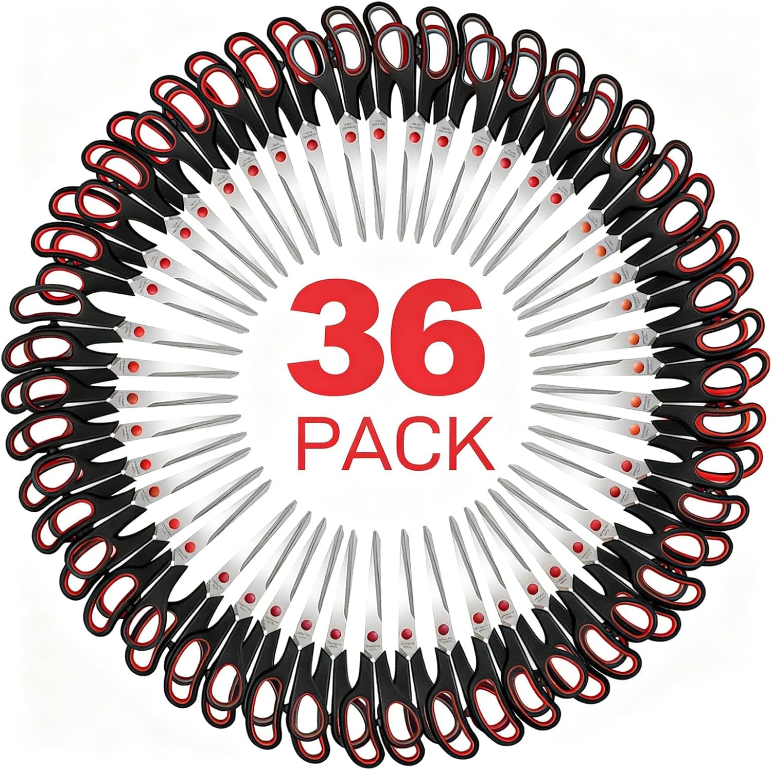 36 Packs Sewing Craft Scissors Bulk,8" All Purpose Sharp Sewing Craft Shears Fabric Scissors for Office Home High/Middle School Student Teacher Supplies, Right/Left Handed