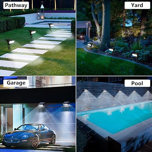 Miniatura 6 de Toodour Foco solar para exteriores, paquete de 4 luces solares para exteriores con 2 modos, luces de inundación impermeables alimentadas por energía