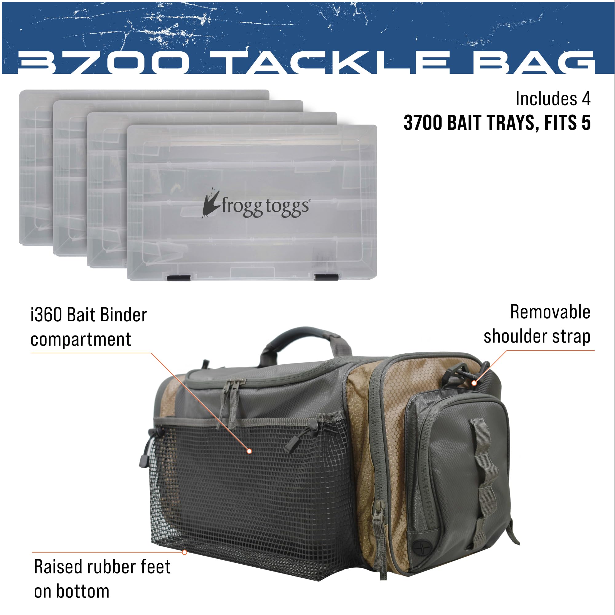 FROGG TOGGS 3700 - Bolsa de Lona Resistente para Aparejos de Pesca, Elementos Marrones sólidos, Talla única, 3700 - Bolsa de Lona Resistente para Aparejos de Pesca