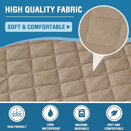 Miniatura 17 de H.VERSAILTEX Fundas de sofá modulares 100% impermeables de 2 piezas, fundas de sofá en forma de L, lavables para perros, antideslizantes
