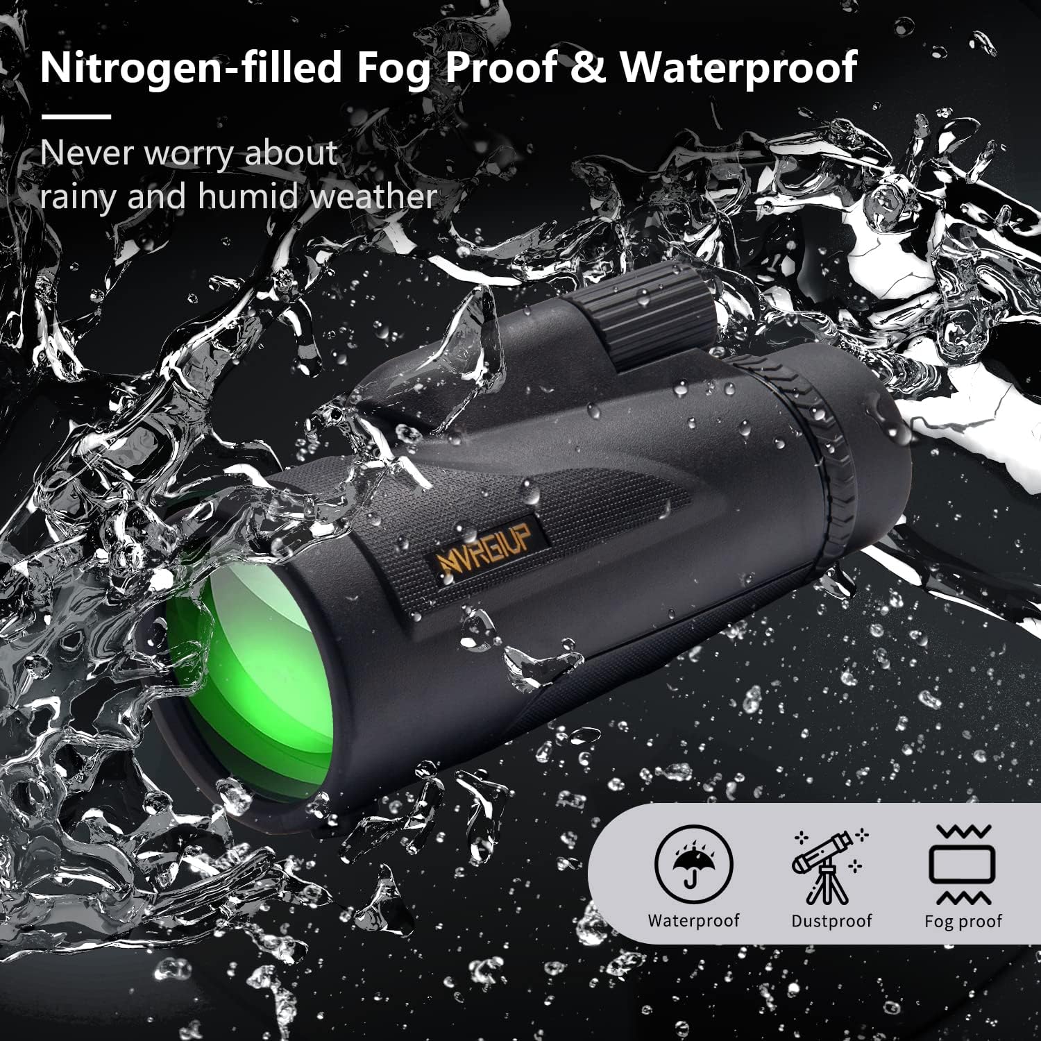 NVRGIUP 12X50 Monocular Telescope, High Power Monocular with Smartphone Holder & Tripod, Waterproof Zoom Telescope, BAK4 Prism Dual Focus for Hunting Bird Watching : Electronics