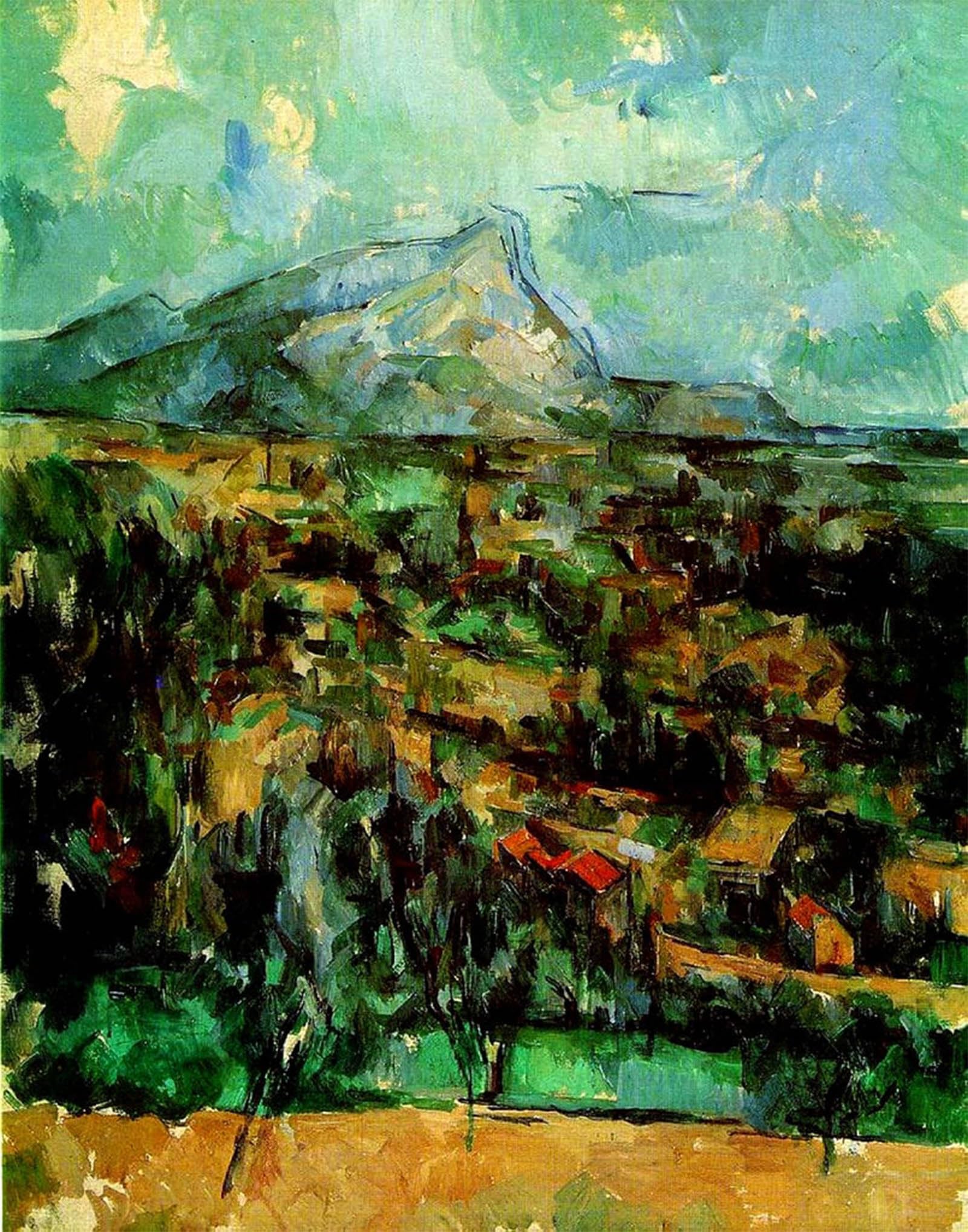 Serendipitp No Frame Vintage Picture Print On Canvas Wall Art Poster Mont Sainte Victoire By Paul Cézanne Artwork Print Poster For Wall Decor 60X90cm
