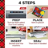 Vista 7 de Scotch Thermal Laminator and Pouch Bundle, 2 Roller System, Laminate up to 9" Wide (TL901X) with Scotch Laminating Pouches, 200-Pack (TP3854-200)
