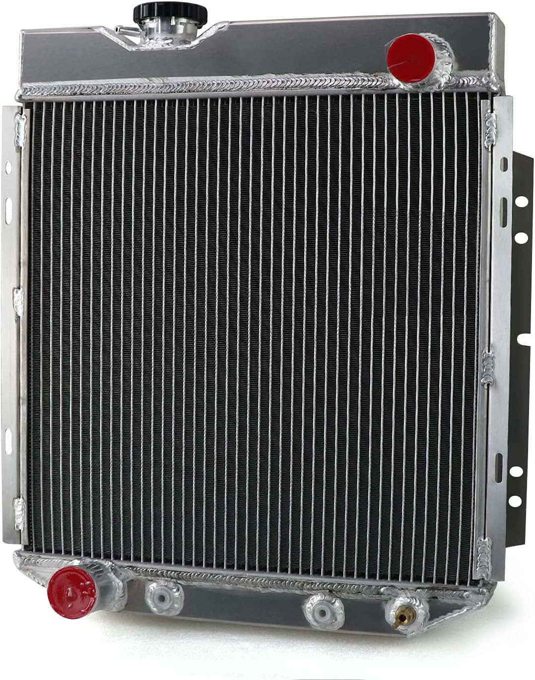 Aluminum Radiator for 1960-1966 1924 Ford Ranchero Mustang Falcon Model T Mercury Comet 2.8L L6 4 Row Core 14" Fan Shroud Thermostat Relay Kit
