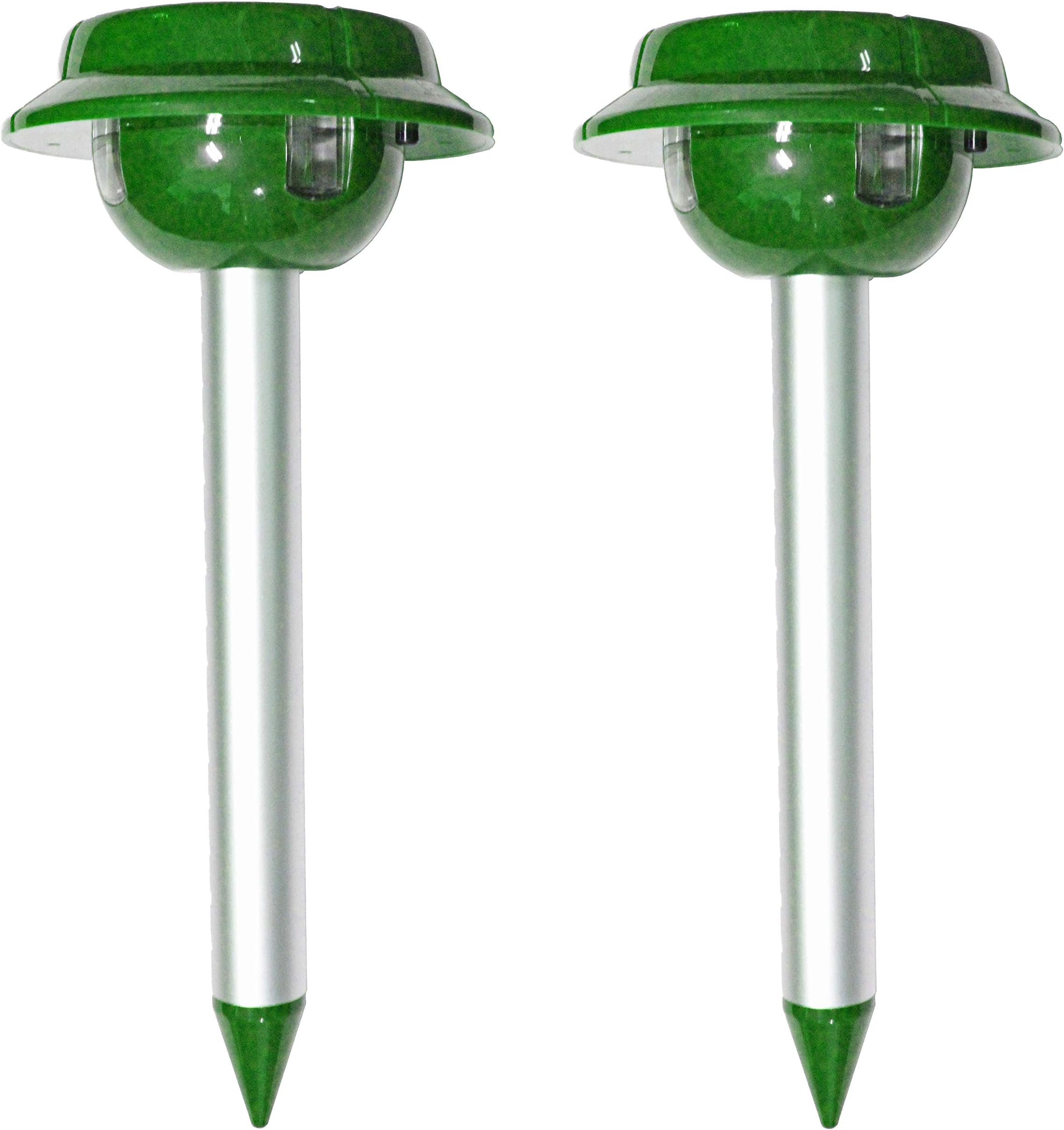 (2 Pack) Professional Solar Mole& Snake Repellent, Gopher Mole Snake Scorpion Worm etc. Detterent, Keep The pests Away from Your Property Within 2-4 Weeks, Whole Year Full Warranty!