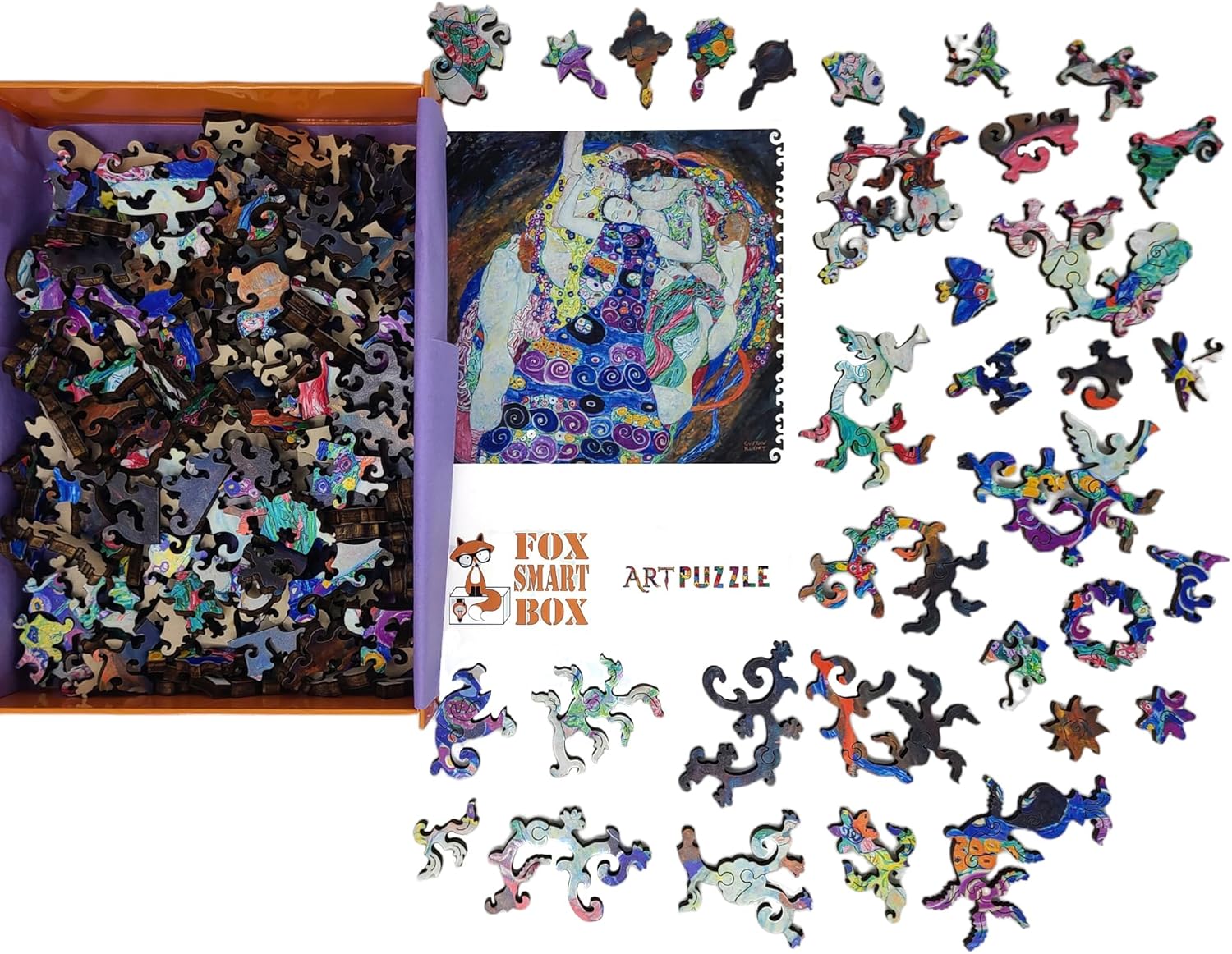 Wooden Puzzle for Adults - Uniquely Shaped Pieces - Made in The USA by FoxSmartBox - 242 Pieces - The Maiden