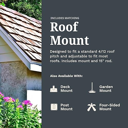 Miniatura 4 de EZ Vane - Veleta de acero de 21 pulgadas de altura, incluye soporte de techo de metal, vasos de viento y soportes, hecho a mano y de propiedad